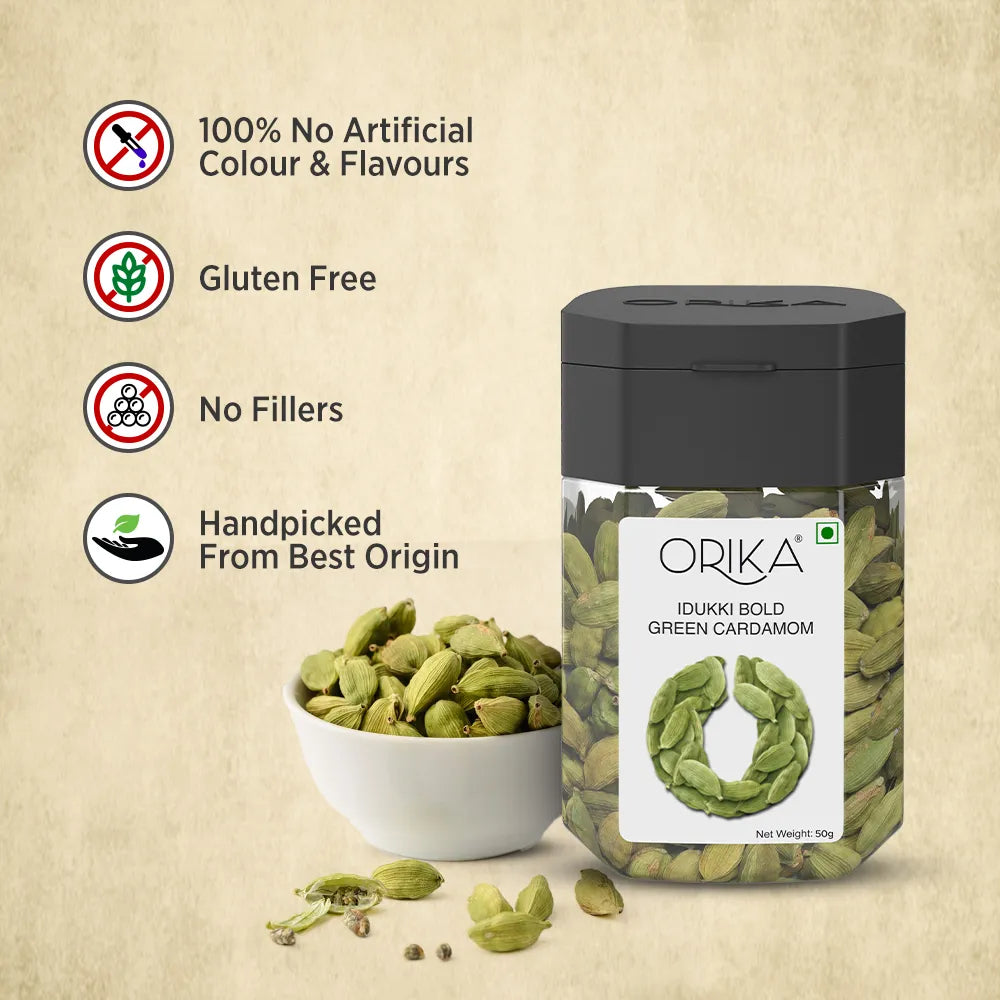 Orika's Idukki Bold Green Cardamom | 50g