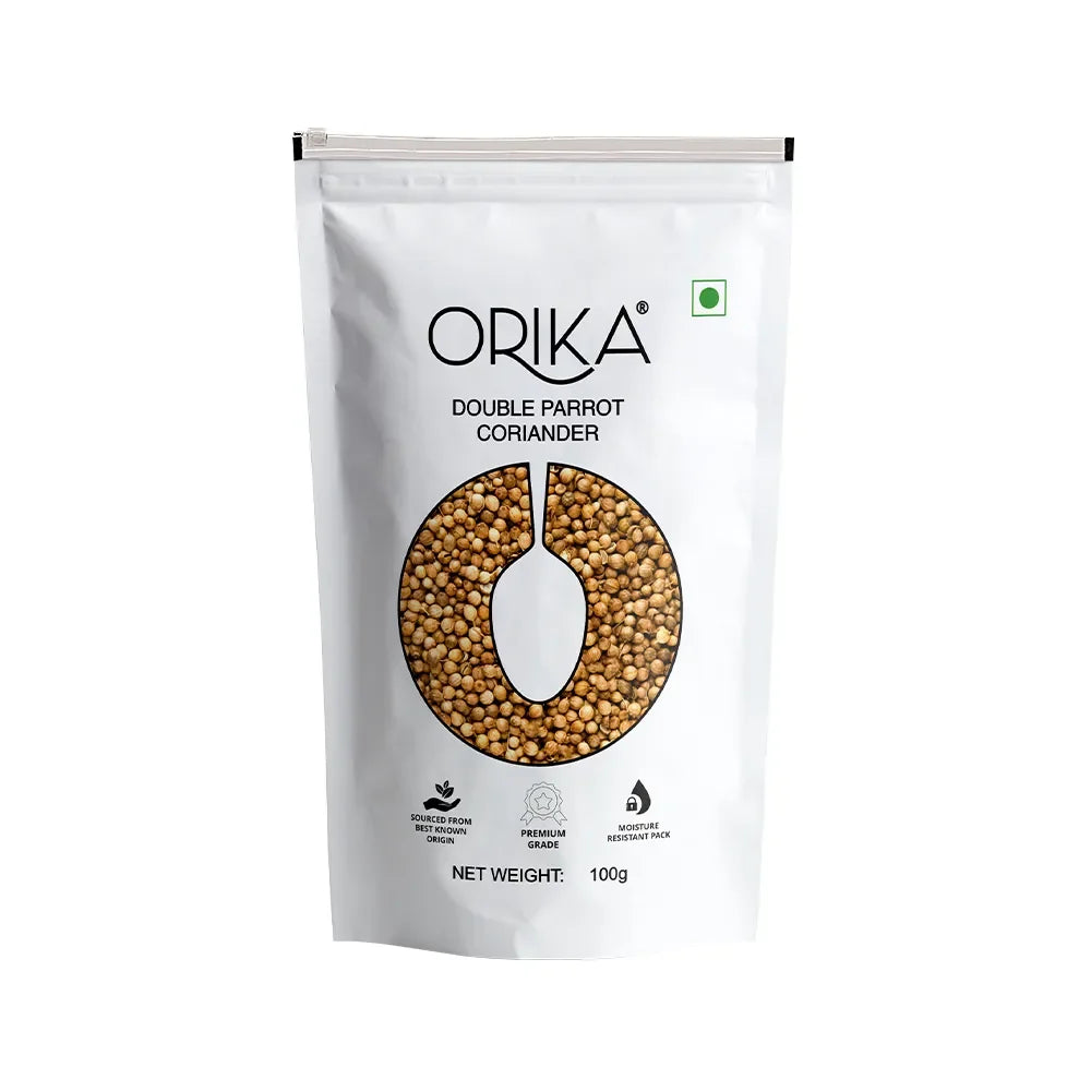 Orika Double Parrot Coriander Whole (Sabut Dhaniya) | 100g