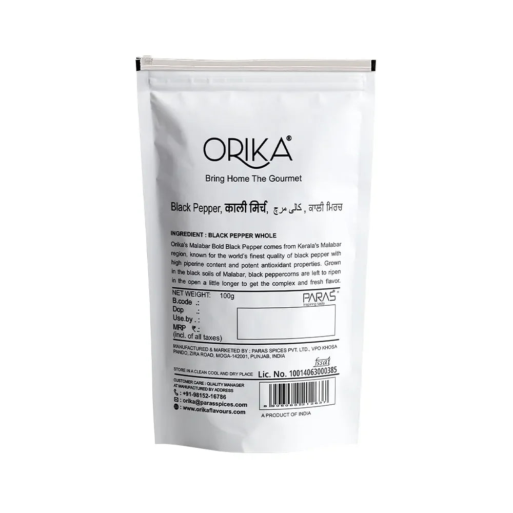 Orika's Malabar Bold Black Pepper | 100g