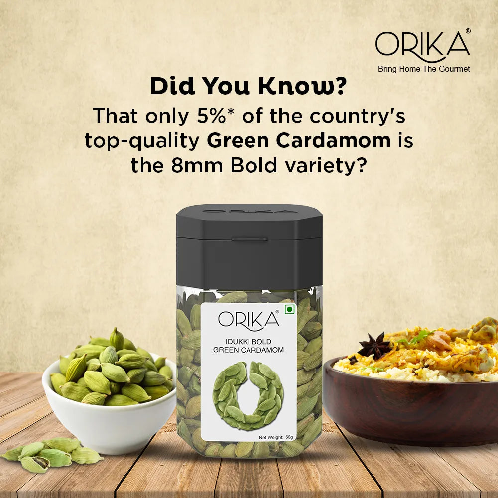 Orika's Idukki Bold Green Cardamom | 60g