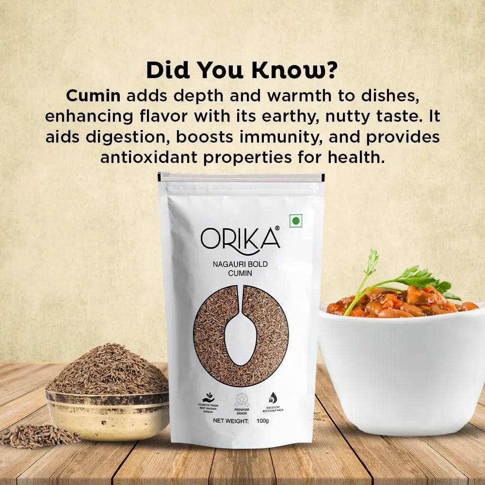 Orika's Nagauri Bold Cumin (Jeera) whole | 100g