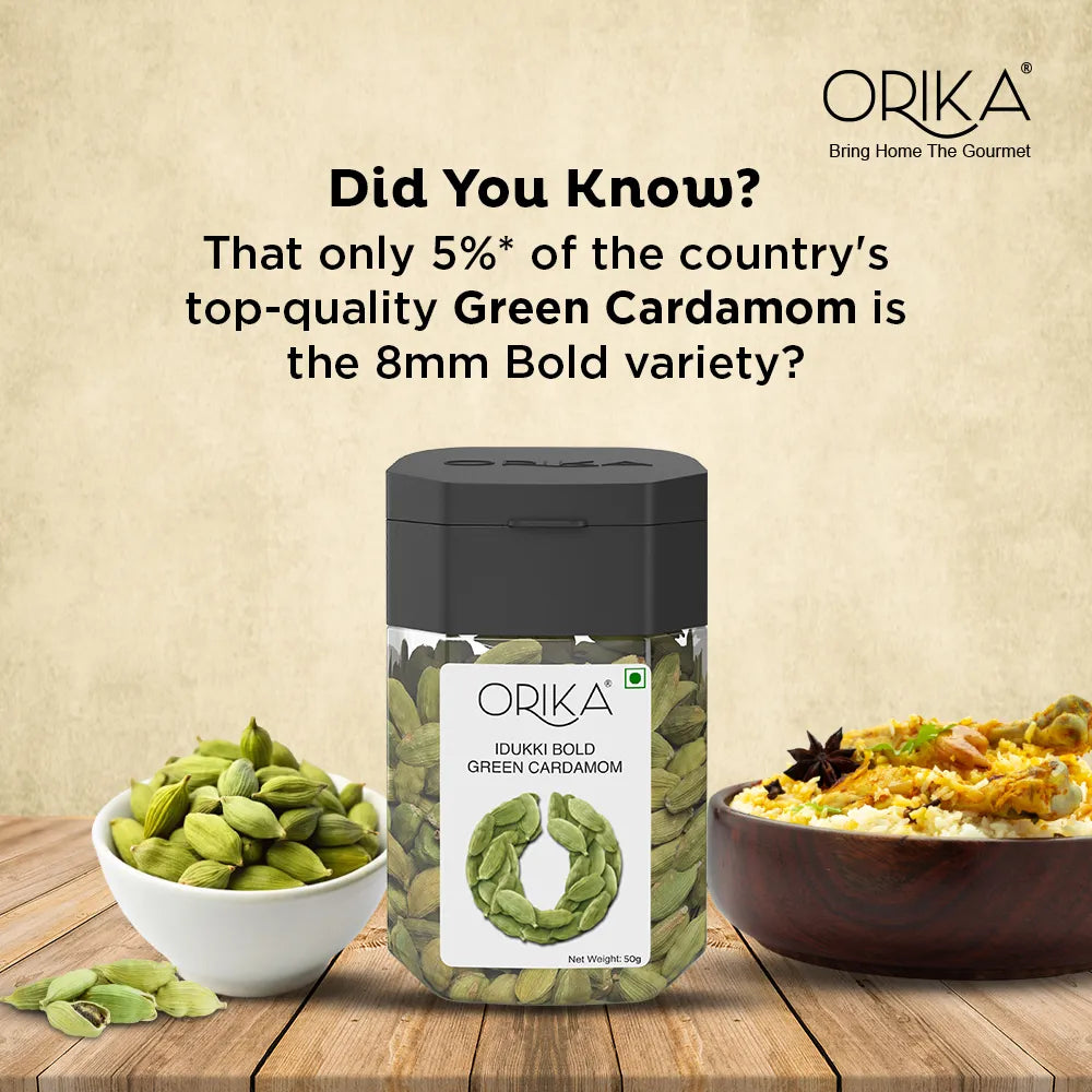 Orika's Idukki Bold Green Cardamom | 50g