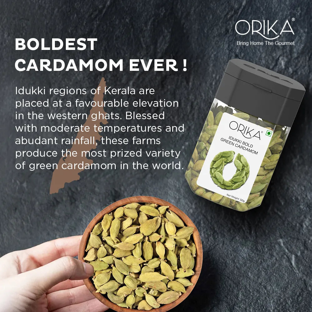 Orika's Idukki Bold Green Cardamom | 50g