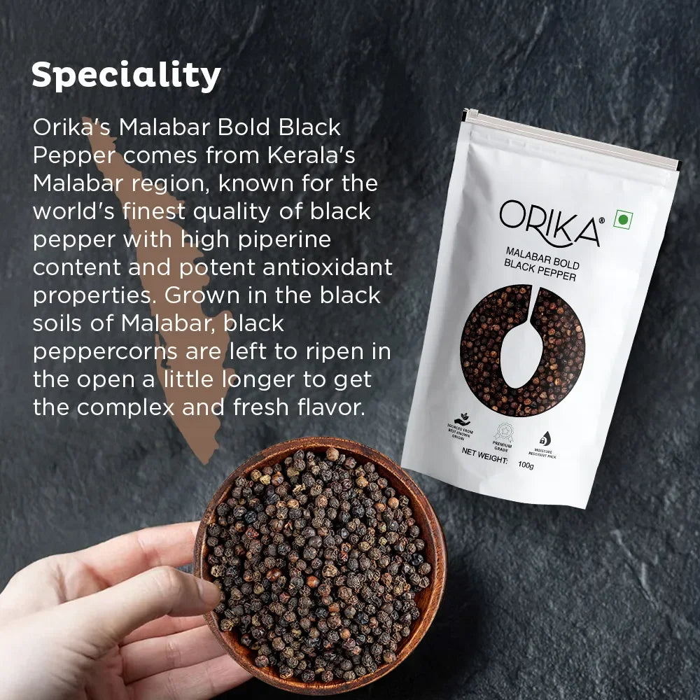 Orika's Malabar Bold Black Pepper | 100g