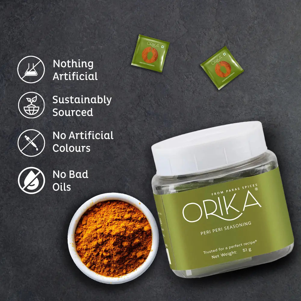 Orika Peri Peri Seasoning Jar | 51g (50 Sachets)