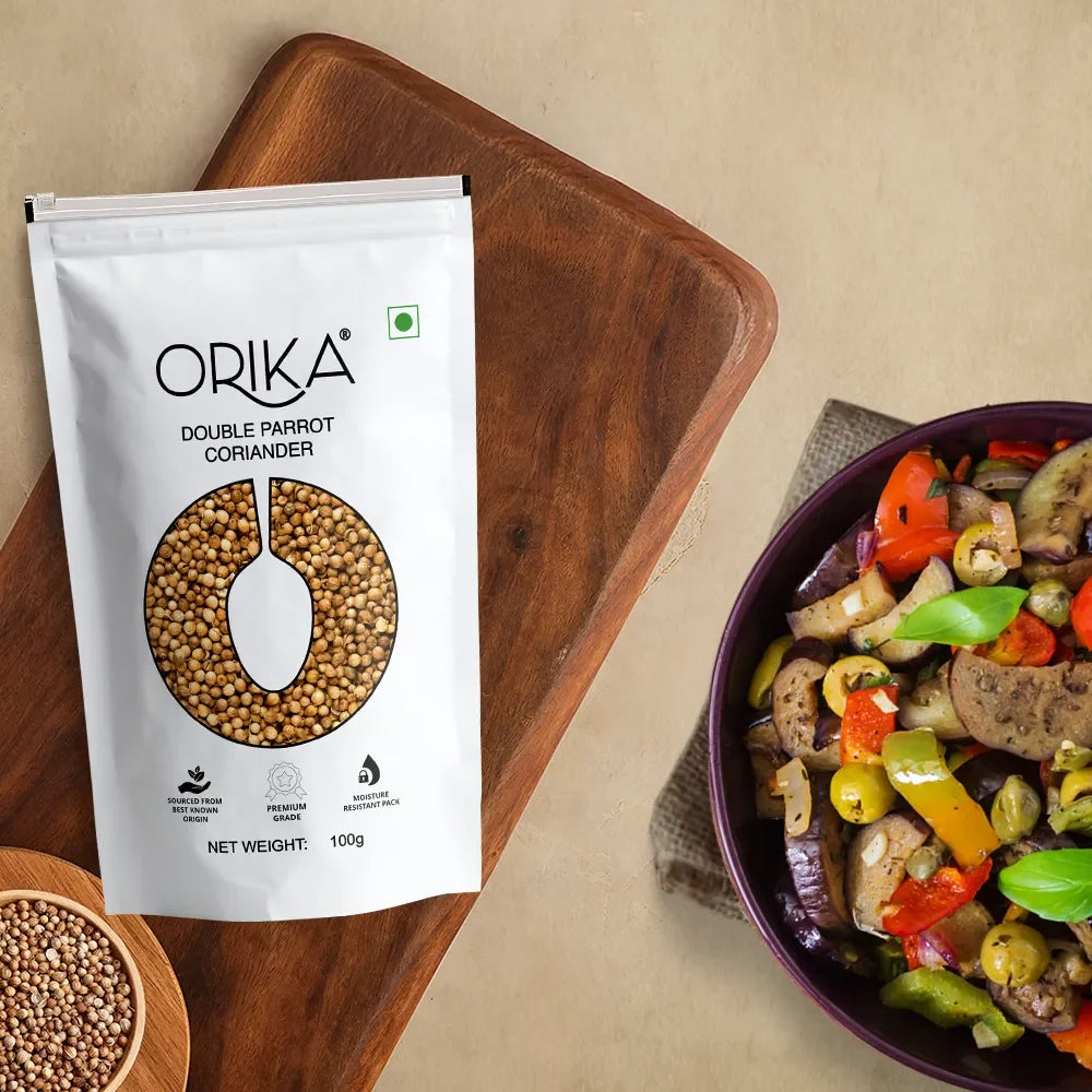 Orika Double Parrot Coriander Whole (Sabut Dhaniya) | 100g