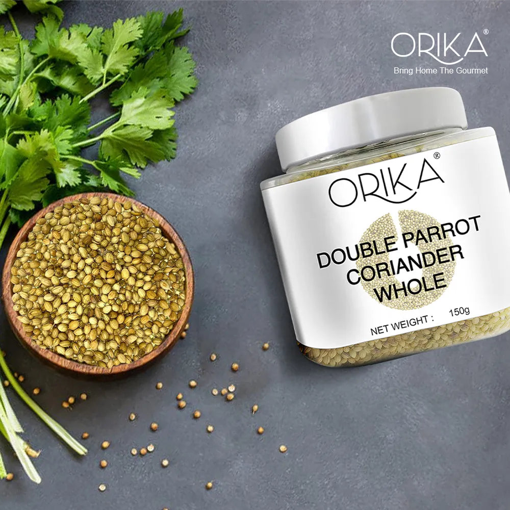 Orika Double Parrot Coriander Whole (Sabut Dhaniya) | 150g