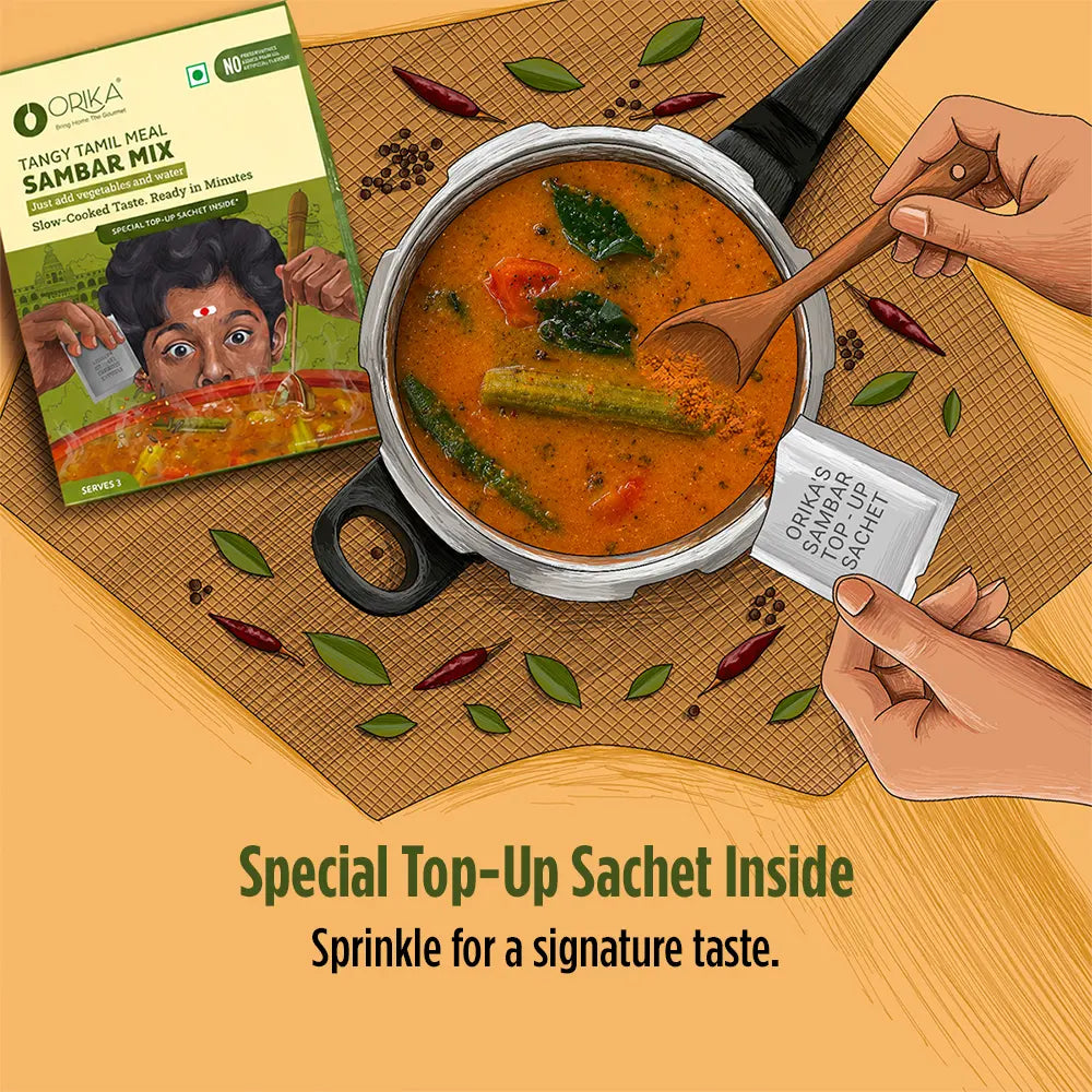 Orika Tangy Tamil Meal Sambar Mix | Authentic South Indian Sambar | 51g