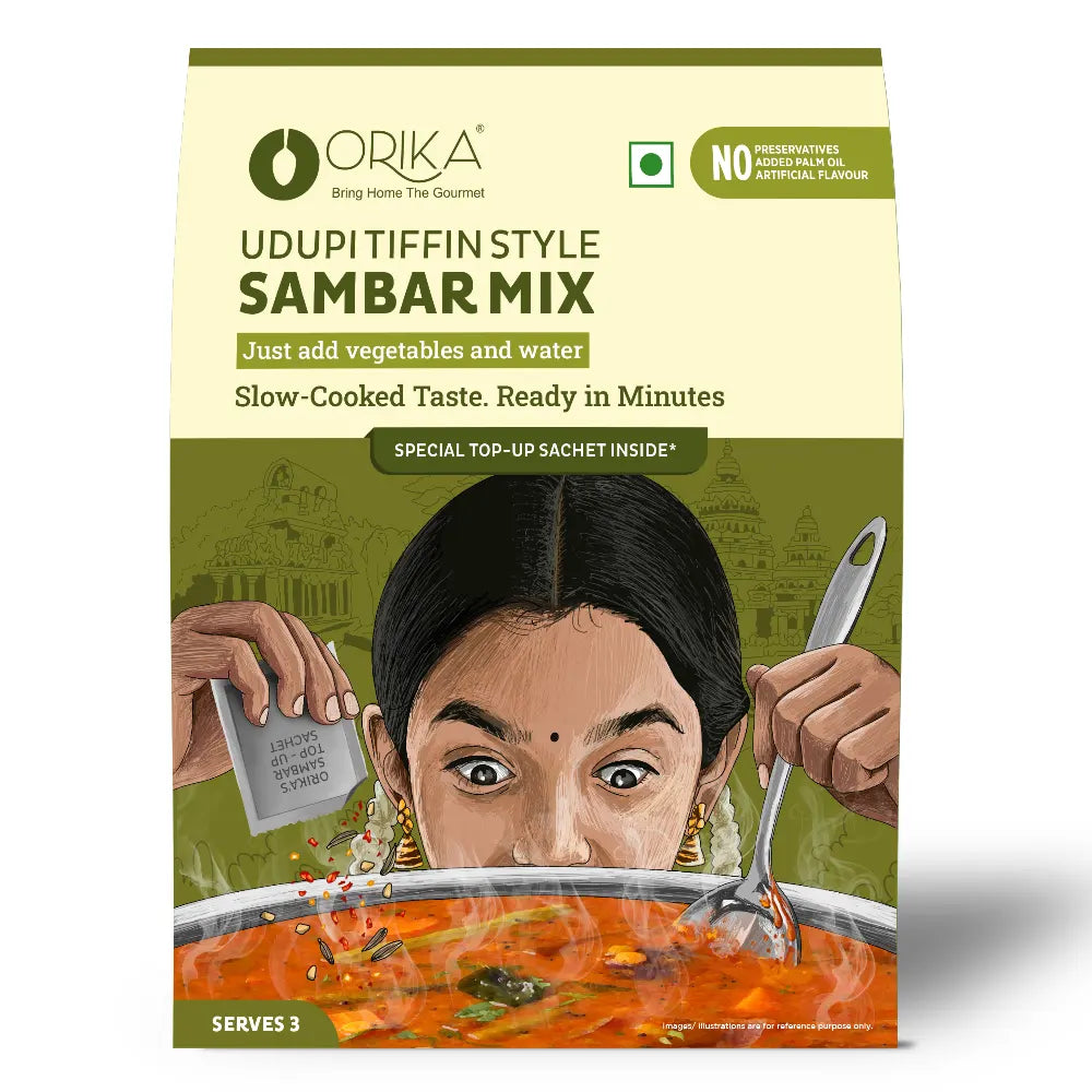 Orika Udupi Tiffin-Style Sambar Mix | Authentic Udupi Sambar | 51g