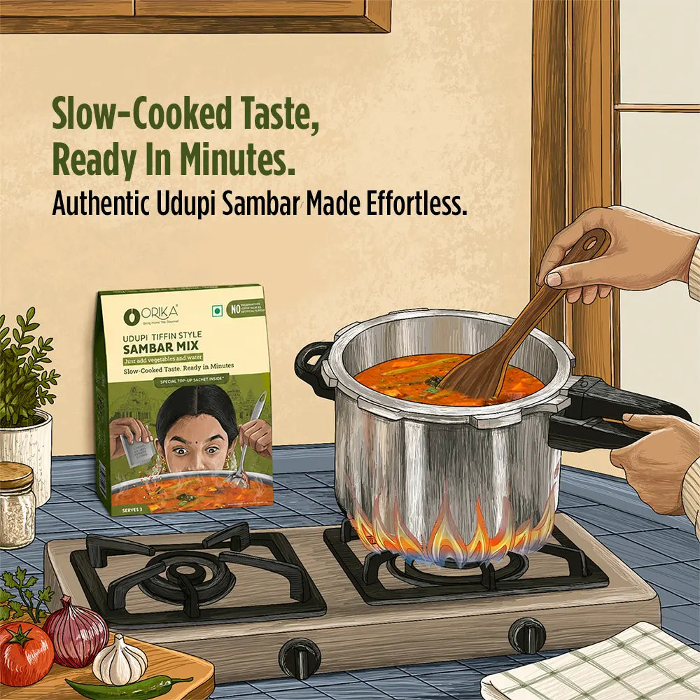 Orika Udupi Tiffin-Style Sambar Mix | Authentic Udupi Sambar | 51g