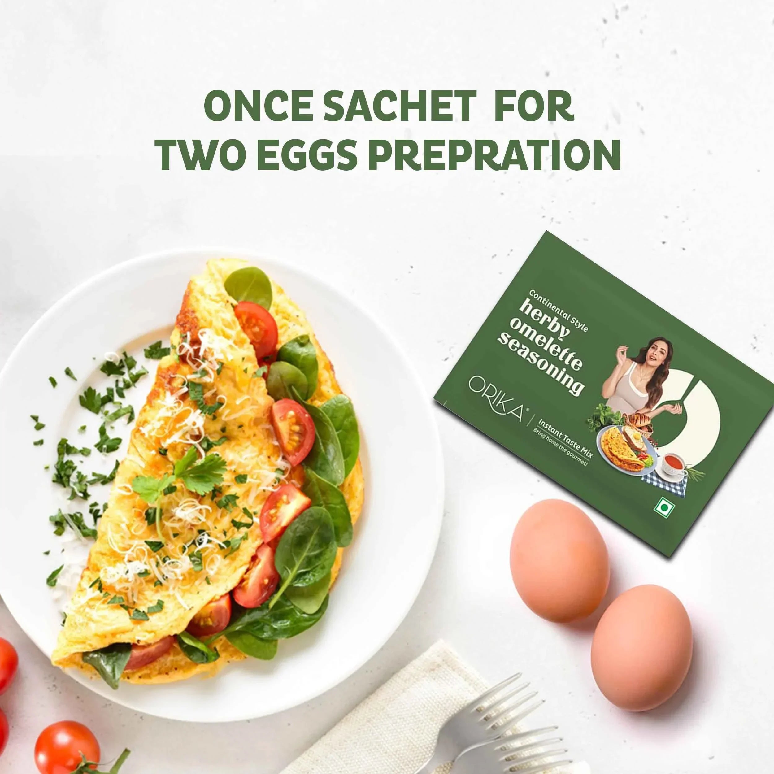Continental Style Herby Omelette Seasoning-12 single use sachets - Orika Spices India