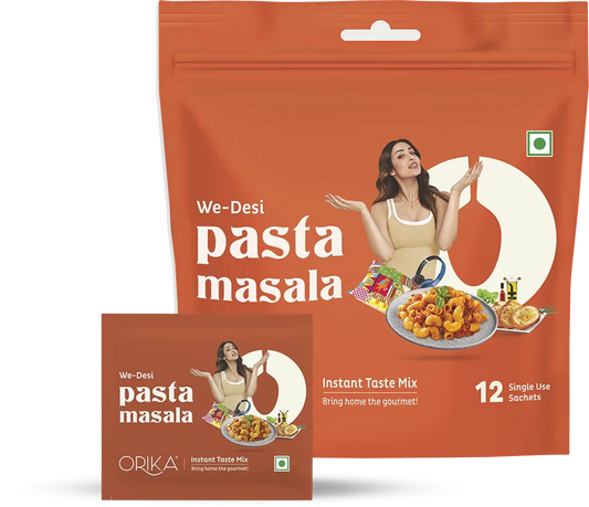 Instant We Desi Pasta Masala with Magic Masala & Herby Omelette Masala Combo - Pack of 3 (12 single use sachets in each Pack) - Orika Spices India
