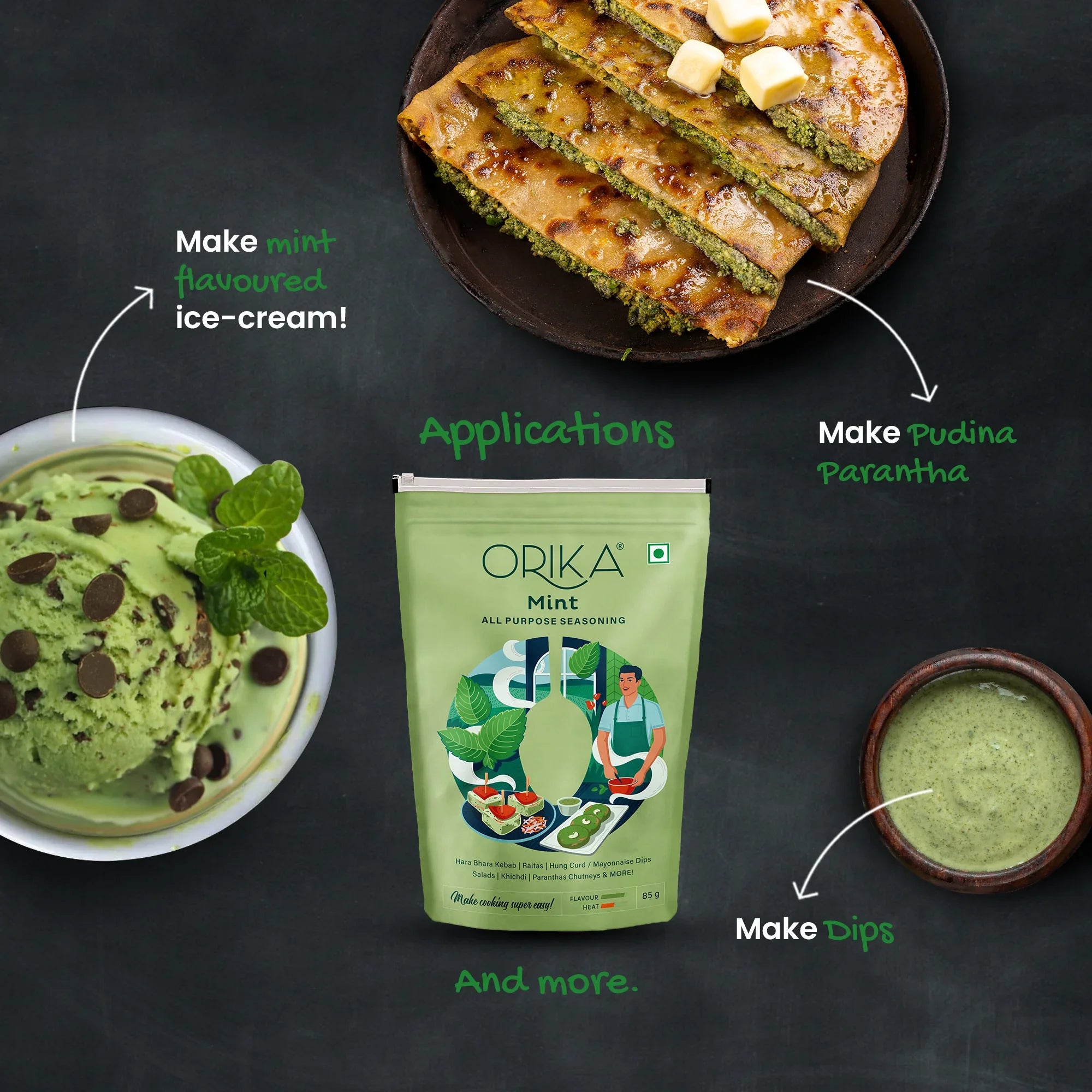 Orika Barbeque Combo, (Tandoori, Smokey & Mint Seasoning), (Pack of 3) - Orika Spices India