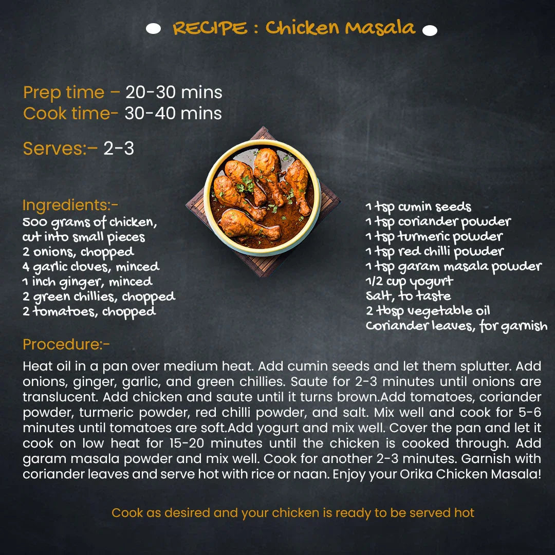 Orika Chicken Masala, 100gm - Orika Spices India