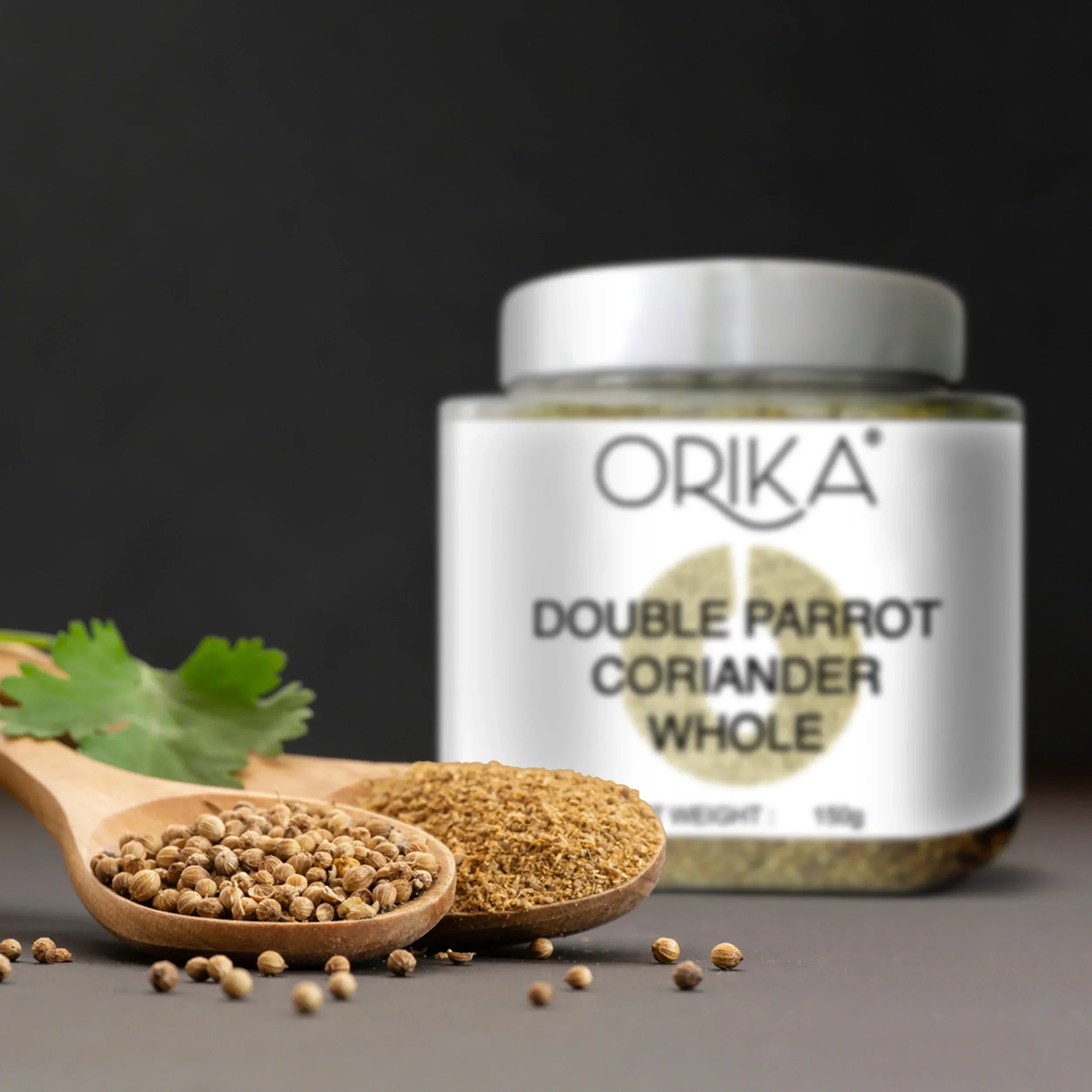 Orika Double Parrot Coriander Whole, 150gm - Orika Spices India