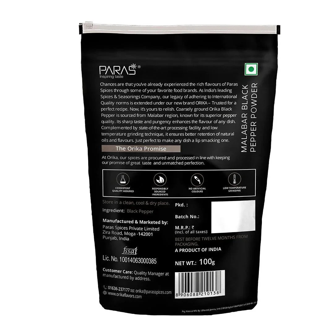 Orika Everyday kitchen essential (Malabar Black Pepper Powder, Salem Turmeric Powder, Coriander Powder), (Pack of 3, 100gms each) - Orika Spices India