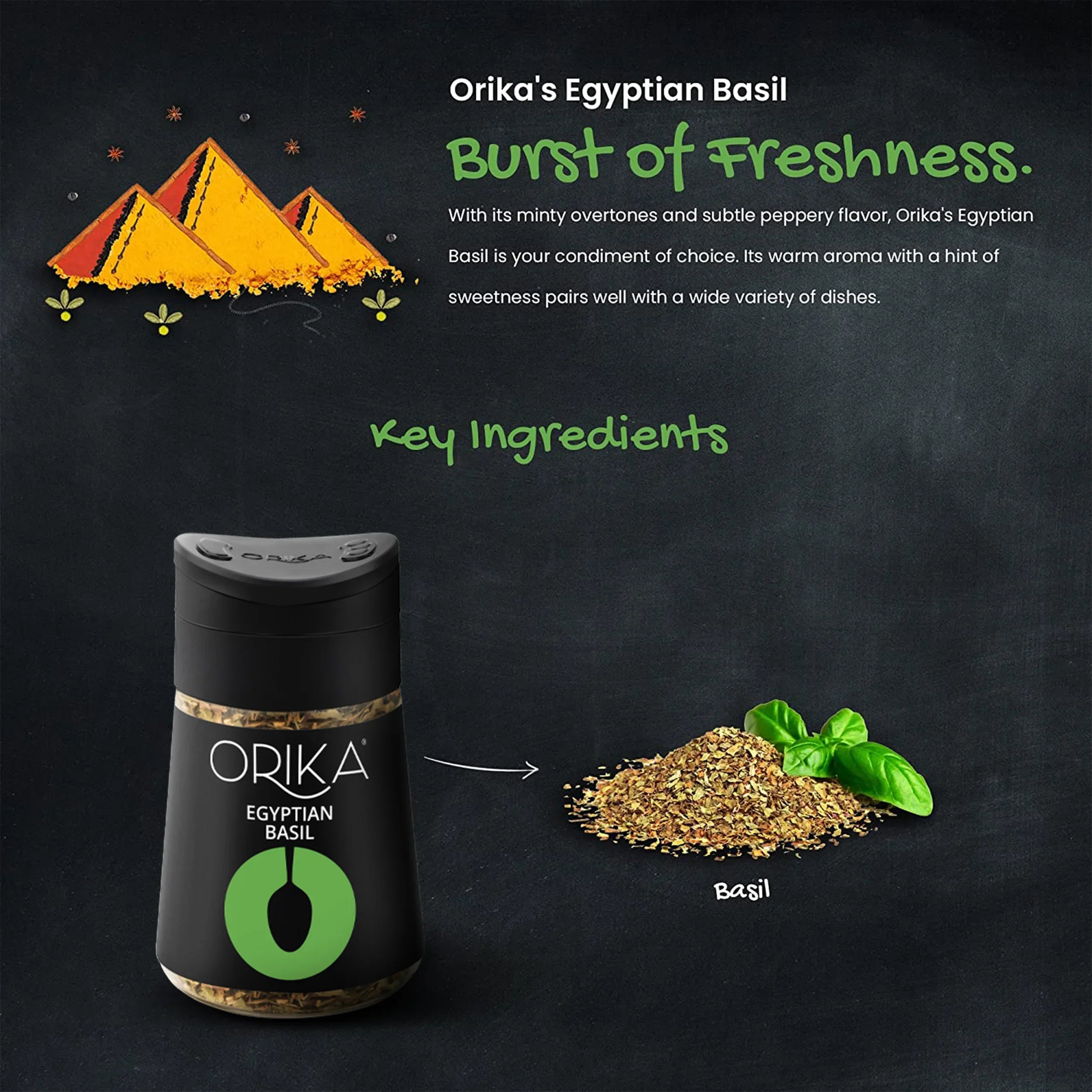 Orika Gourmet Cooking combo of Egyptian Basil, Turkish Oregano and Himalayan Parsley - Orika Spices India
