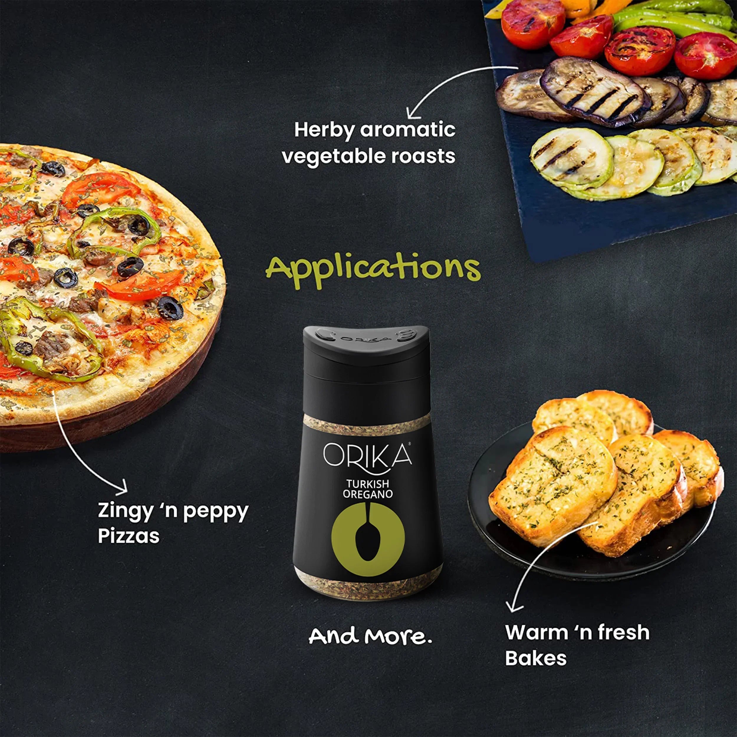 Orika Gourmet herb sprinkler combo (Turkish Oregano + Egyptian Basil + Italian Seasoning) - Orika Spices India