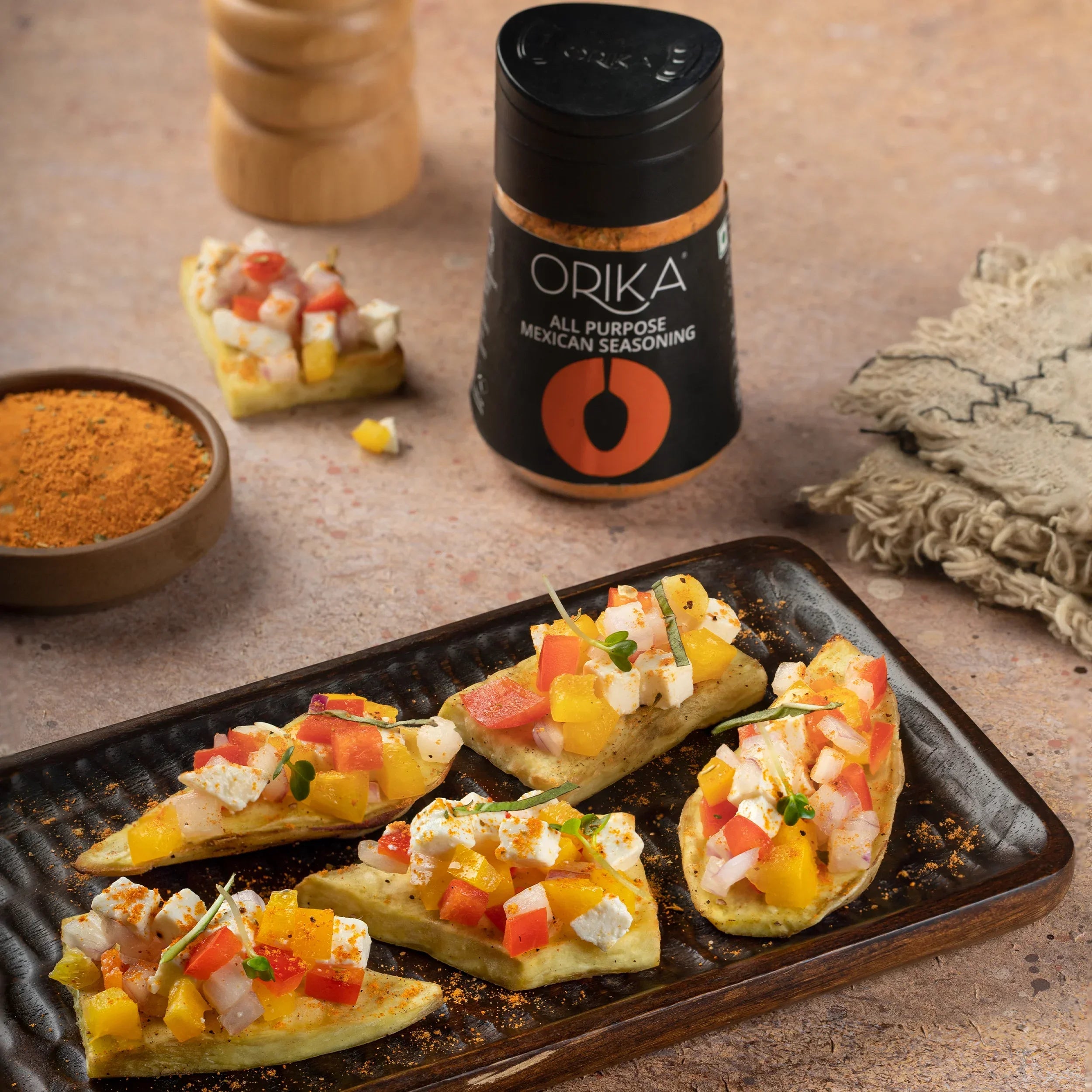 Orika Gourmet Herbs Sprinkler Combo Gourmet Herb Mix 25g, Mexican Seasoning 80g, True Sri Lankan Cinnamon 50g - Orika Spices India