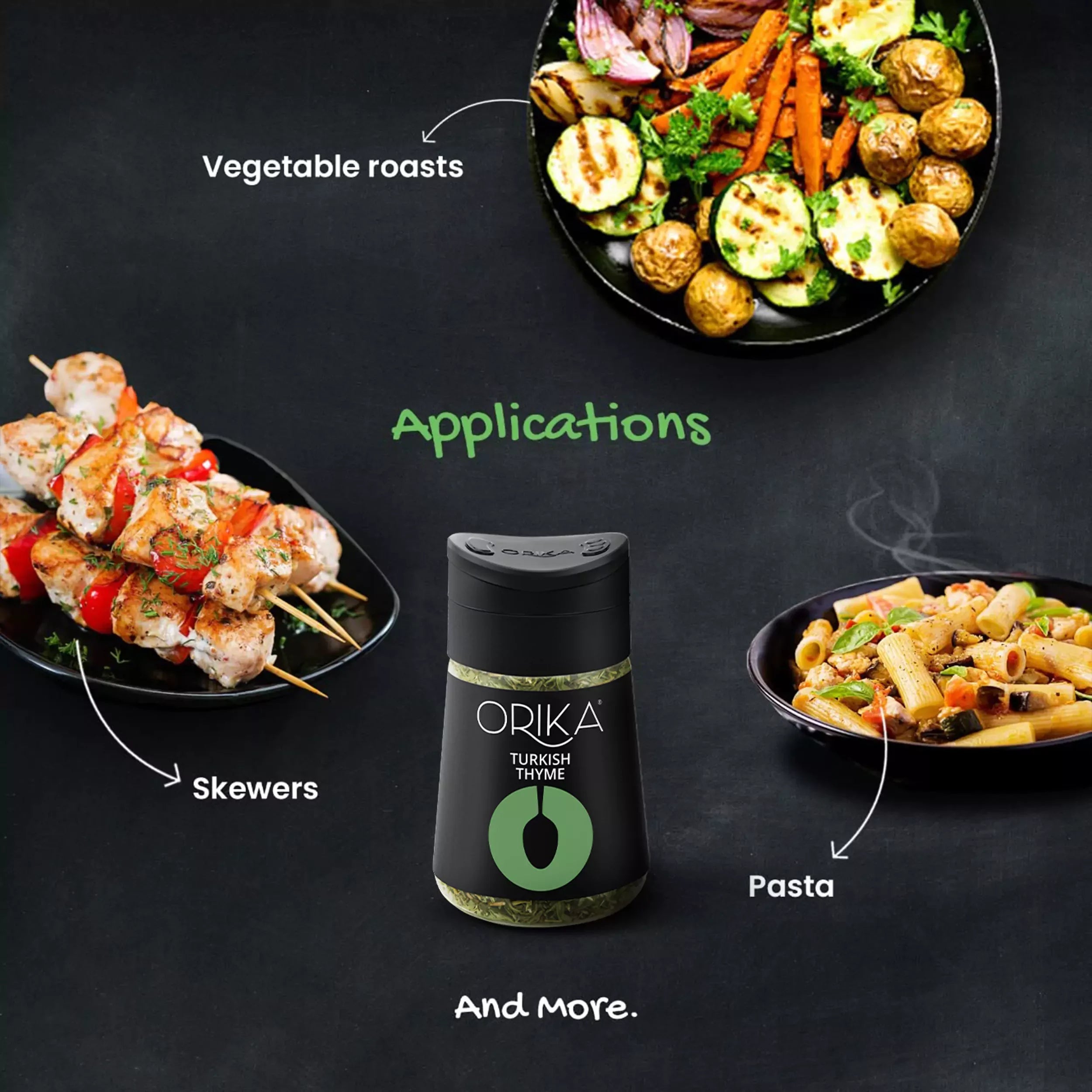 Orika Gourmet Herbs Sprinkler Combo (Turkish Thyme + Egyptian Basil) - Orika Spices India