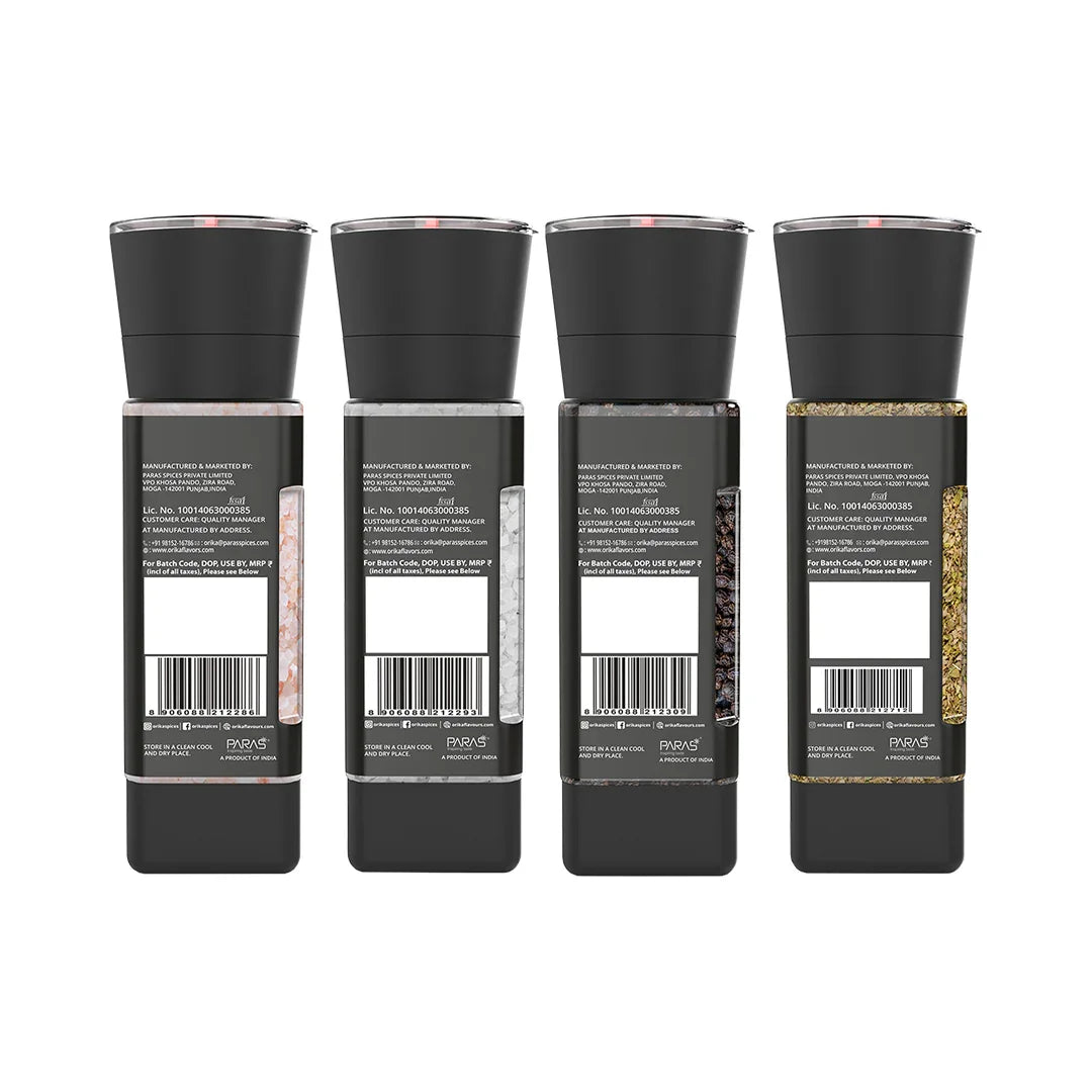 Orika Grinders Combo (Pack of 4), 285g - Orika Spices India