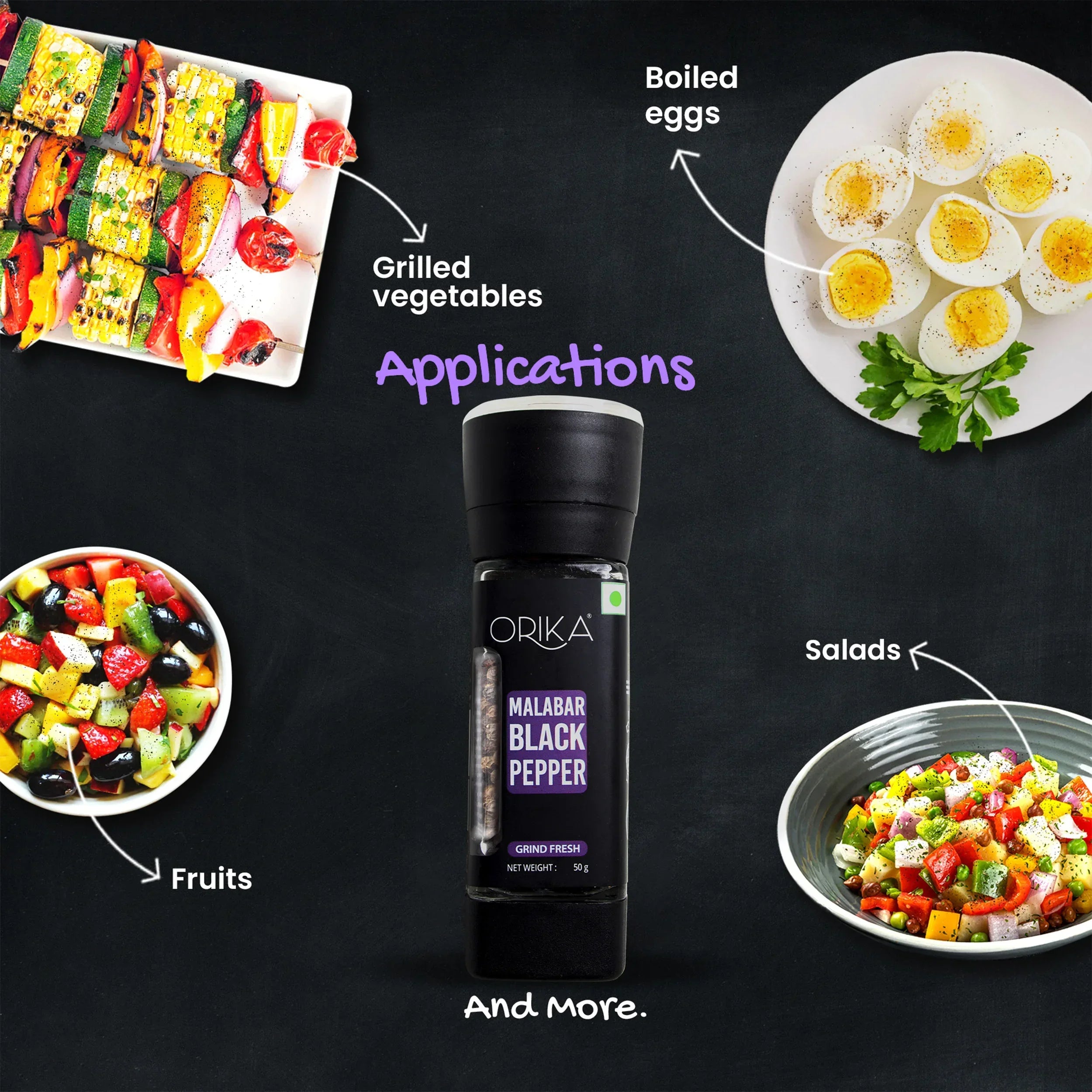 Orika Grinders Combo (Pack of 4), 285g - Orika Spices India