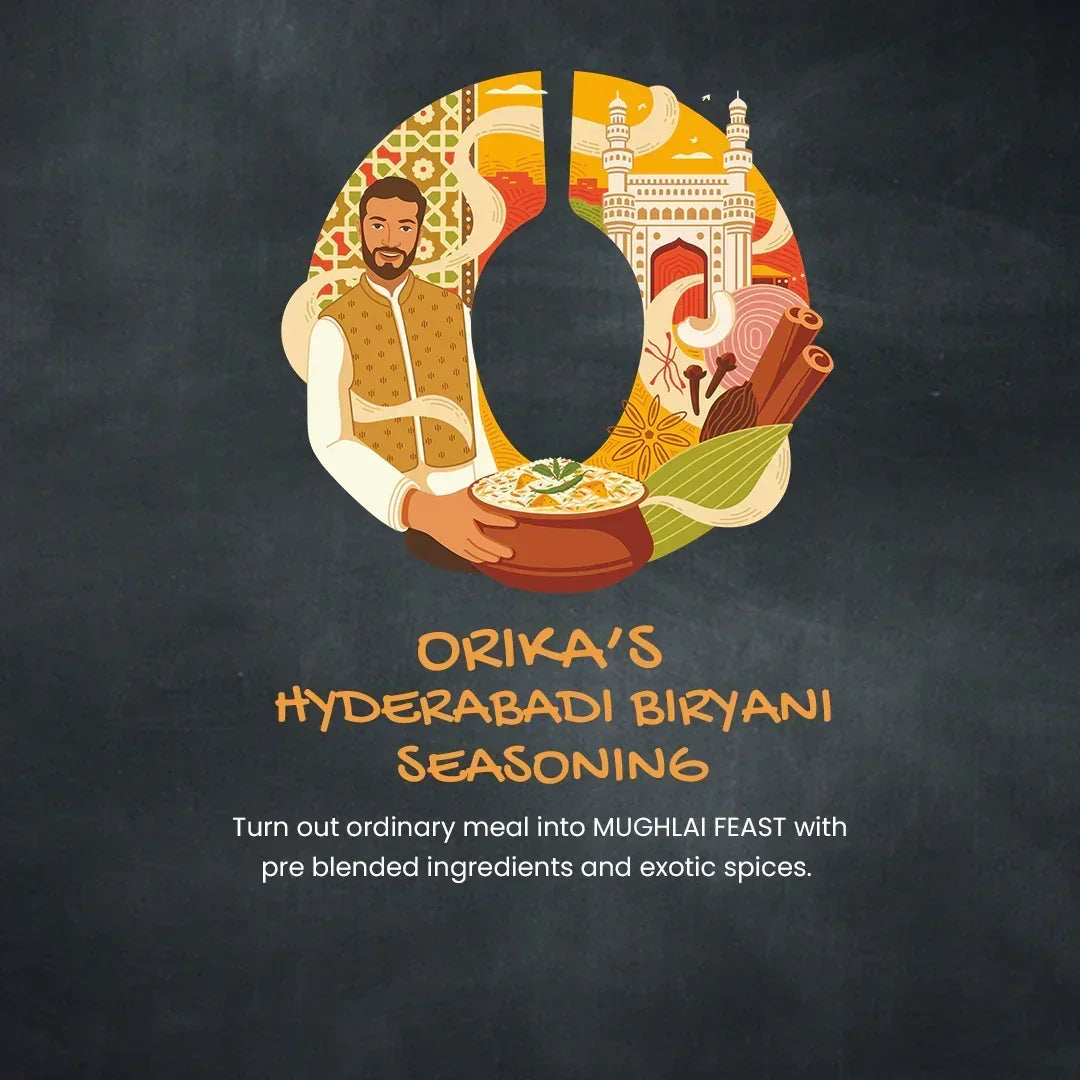 Orika Hyderabadi Biryani, Pack of 2, 85g/each - Orika Spices India