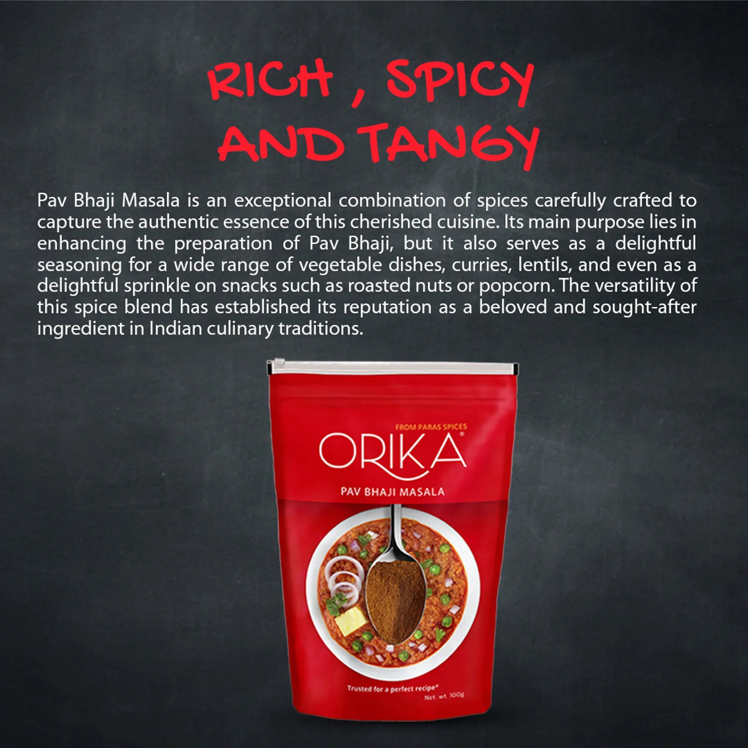 Orika Indian Delicacy combo Sambhar Masala, Pav Bhaji Masala, Garam Masala (Pack of 3, 100gms each) - Orika Spices India