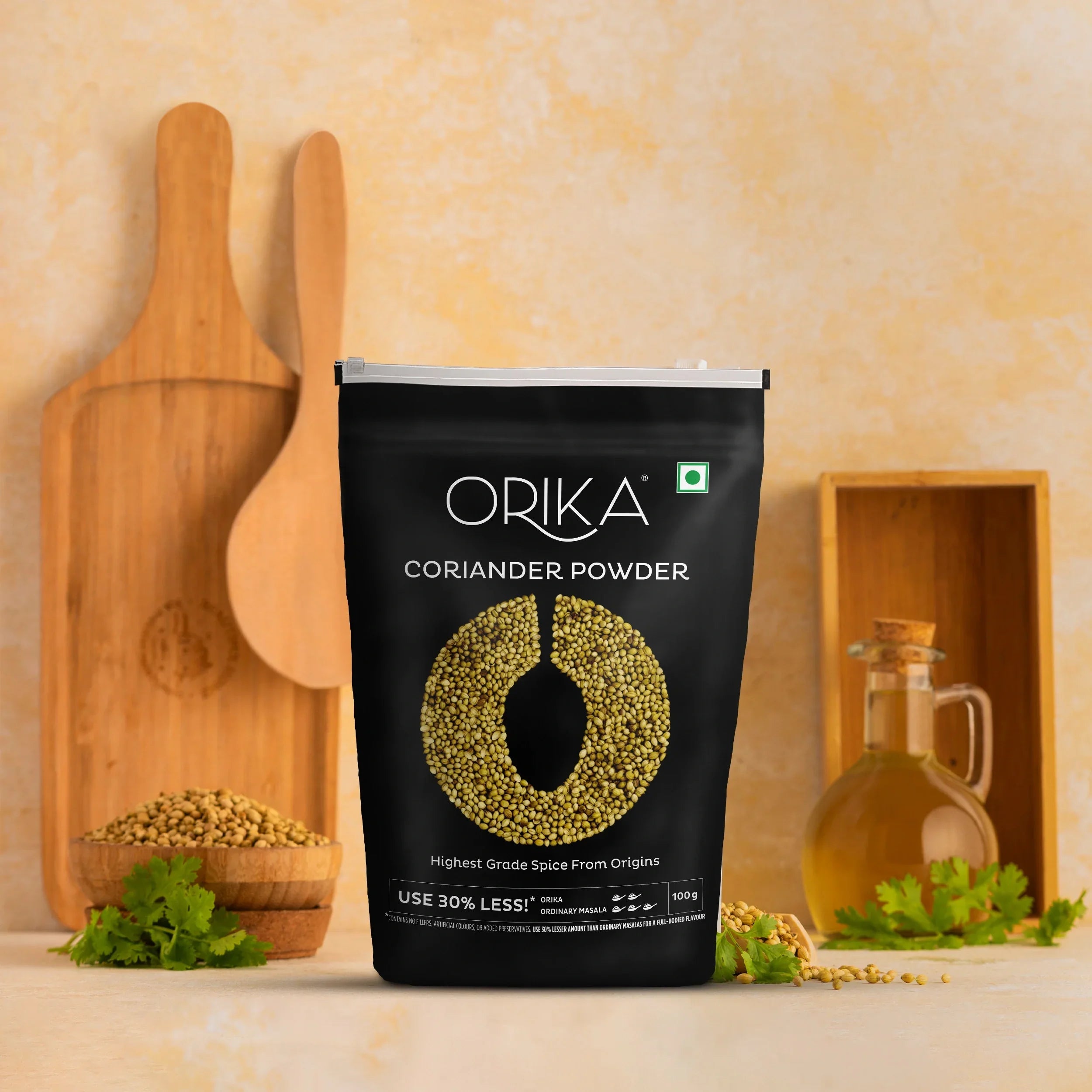 Orika Indian Essential Combo (Sambhar Masala 100g + Coriander Powder 100g + Amchoor Powder 100g) ( Pack of 3) - Orika Spices India