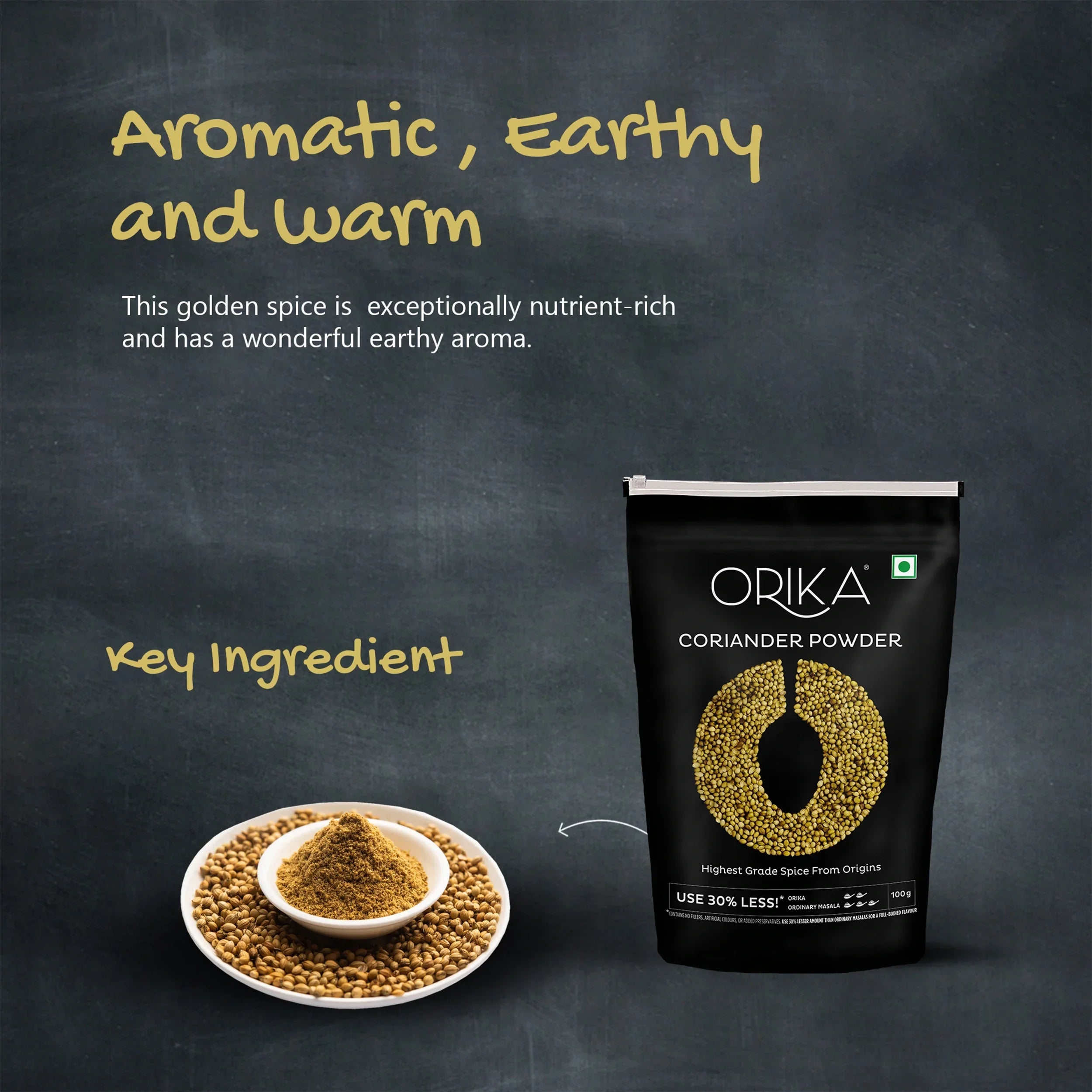 Orika Indian Essential Combo (Sambhar Masala 100g + Coriander Powder 100g + Amchoor Powder 100g) ( Pack of 3) - Orika Spices India