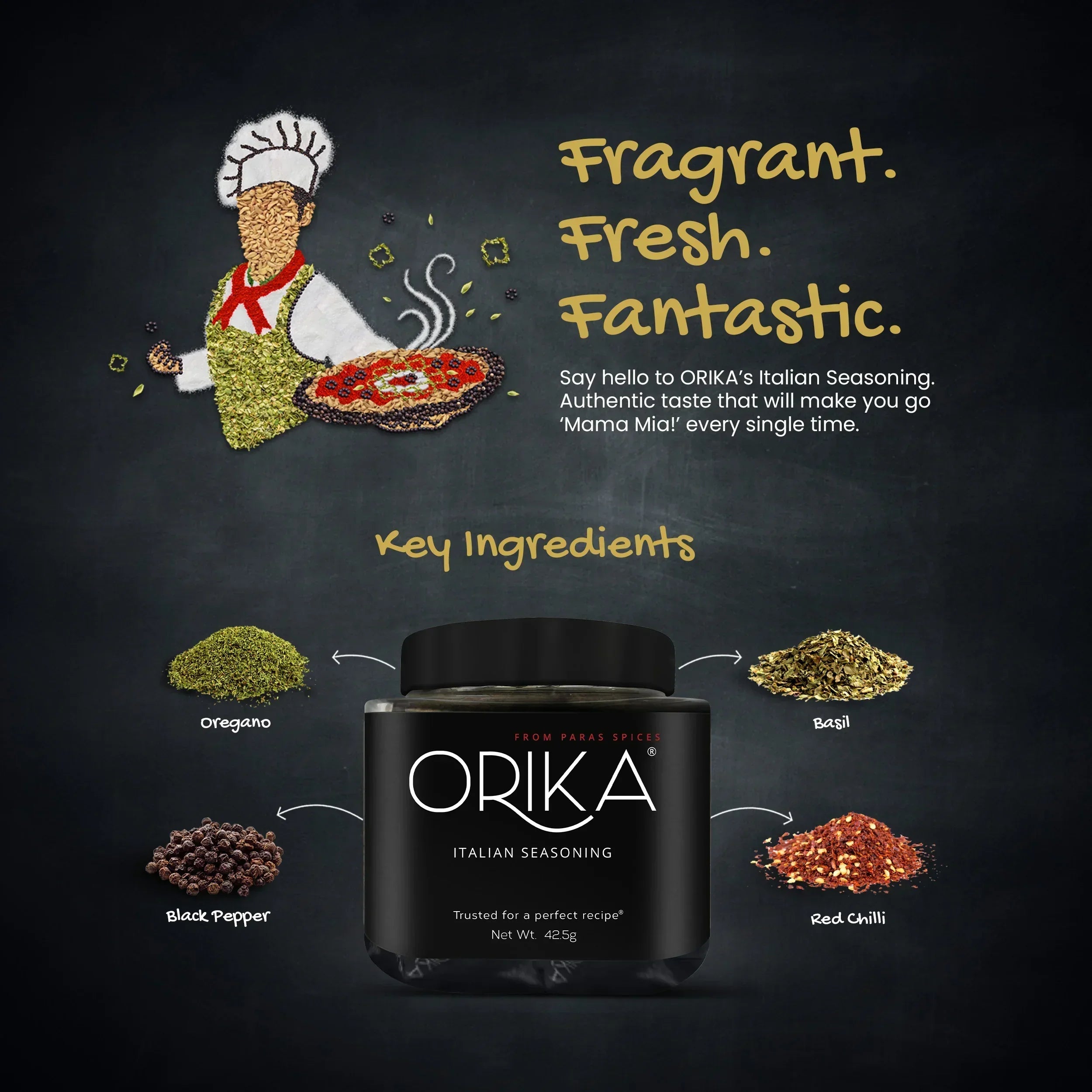 Orika Italian Seasoning Combo, (Pack of 2 Jars, 50 sachets in each jar) - Orika Spices India