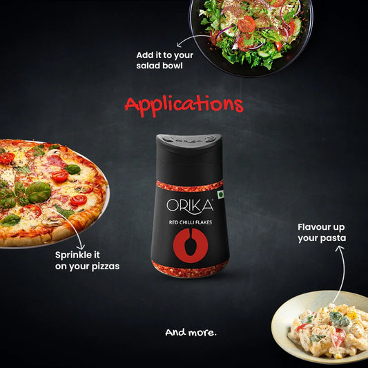 Orika Italian Table Combo (2 Italian Seasoning (75 g/each) & 1 Red Chilli Flakes (50 g)) - Orika Spices India