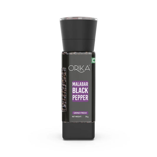 Orika Malabar Black Pepper Grinder, 50gm - Orika Spices India