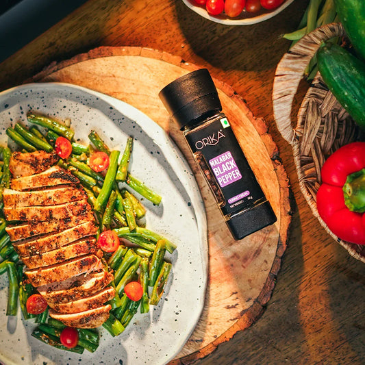 Orika Malabar Black Pepper Grinder, 50gm - Orika Spices India