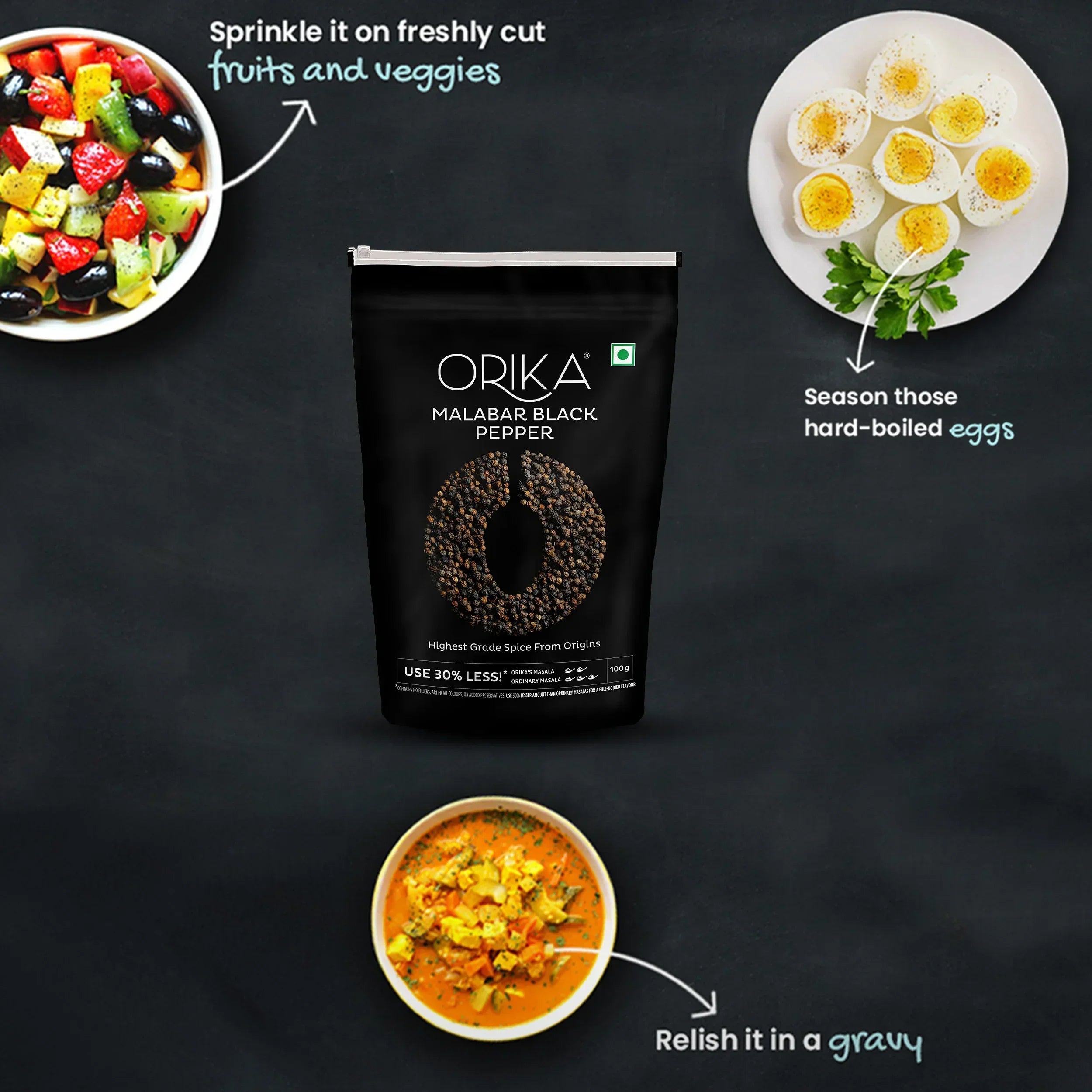 Orika Malabar Pepper Powder Combo, (Pack of 2, 100gms each) - Orika Spices India