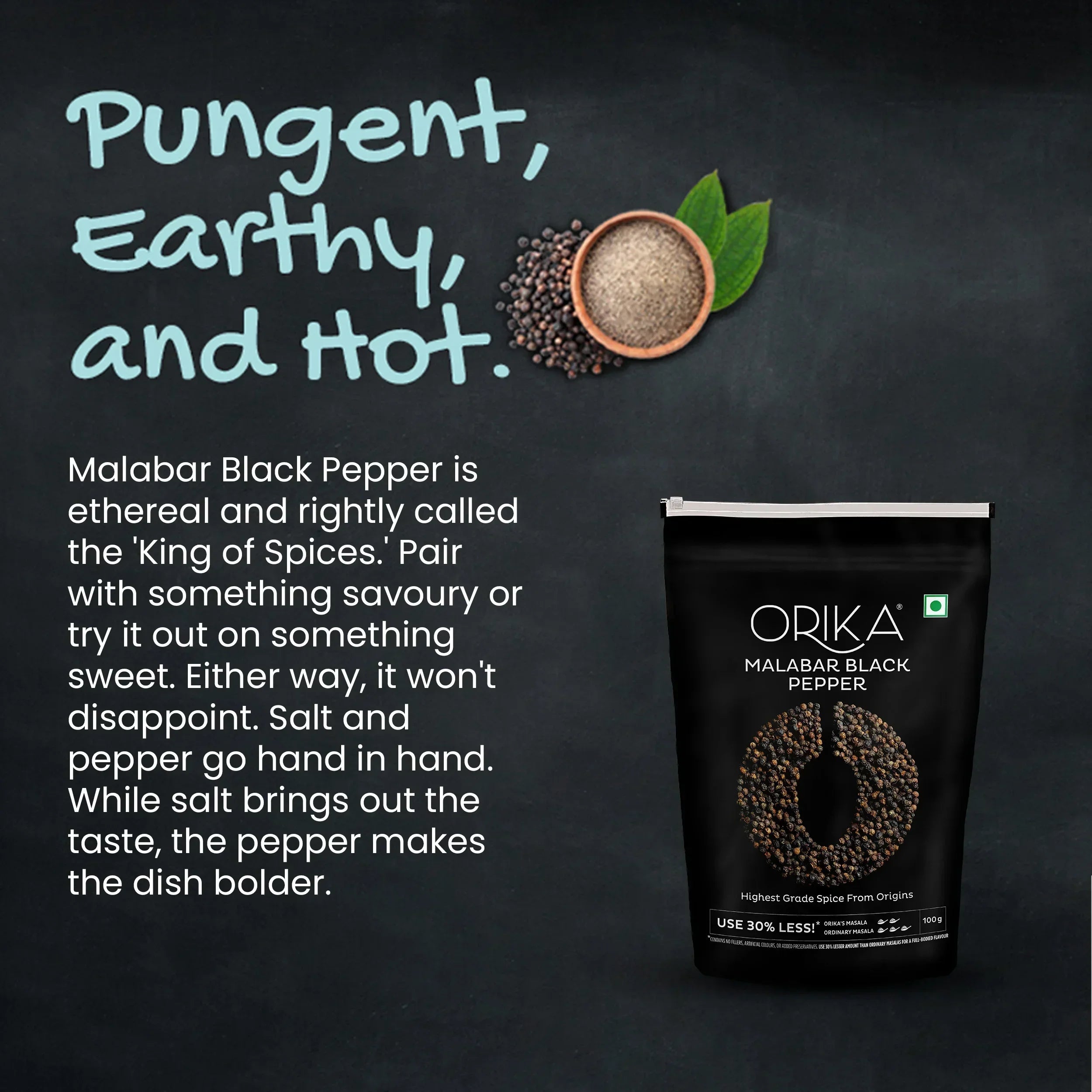 Orika Malabar Pepper Powder Combo, (Pack of 2, 100gms each) - Orika Spices India