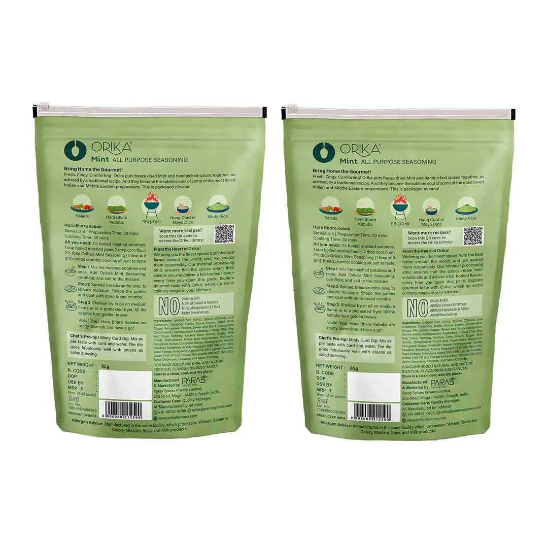 Orika Mint All Purpose Seasoning, Pack of 2, 85g/pack - Orika Spices India