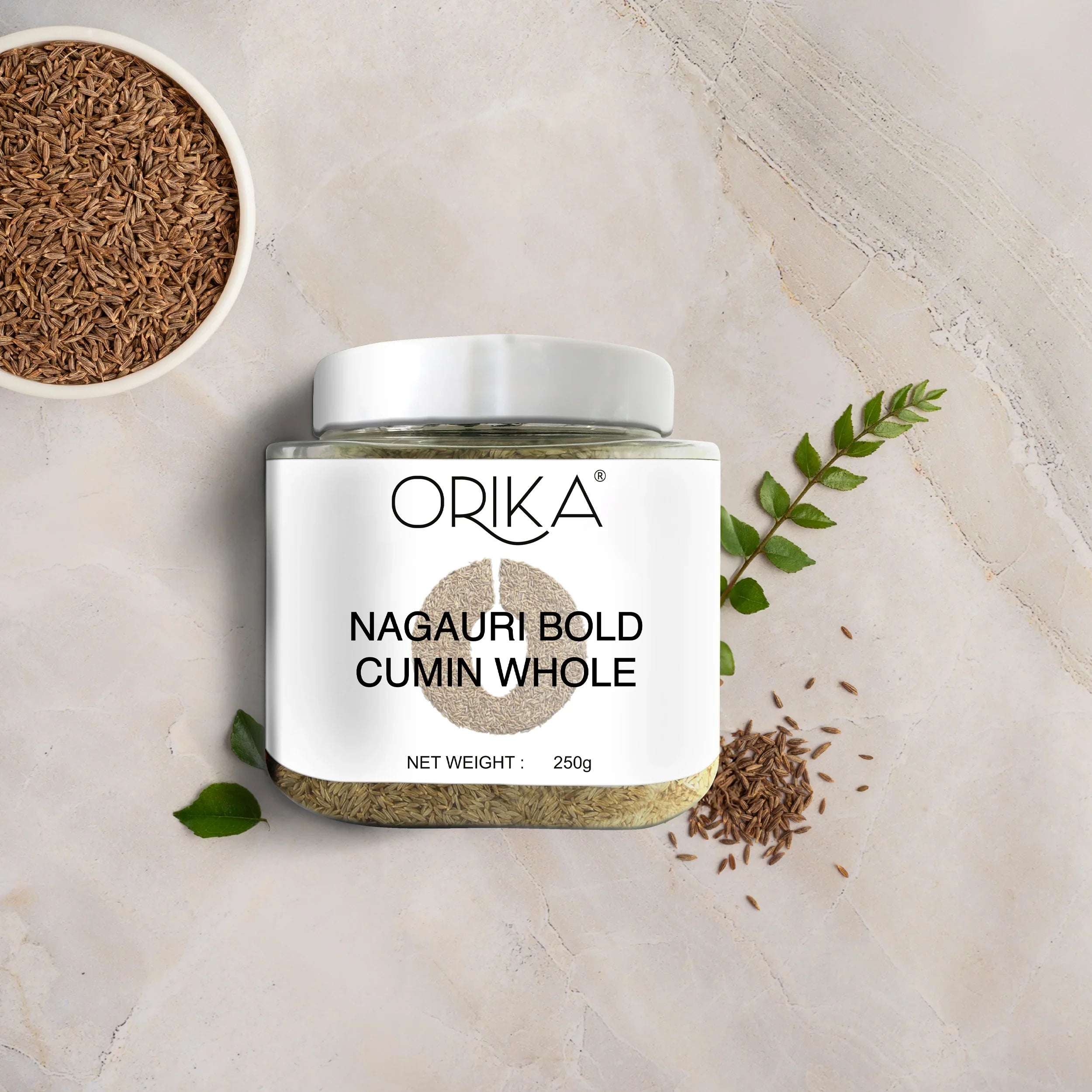 Orika Nagauri Bold Cumin Whole, 250gm - Orika Spices India