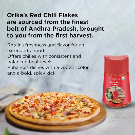 Orika Red Chilli Flakes 45g - Orika Spices India