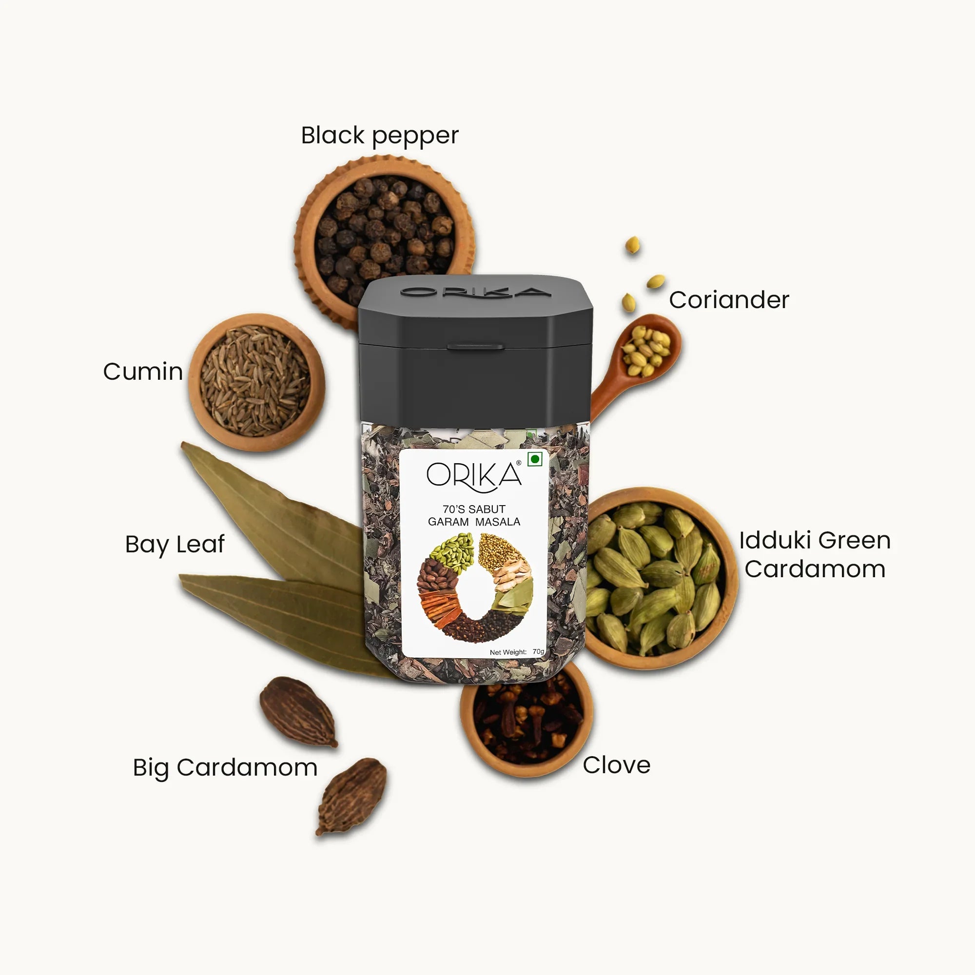 Orika's 70's Sabut Garam Masala, 70g - Orika Spices India