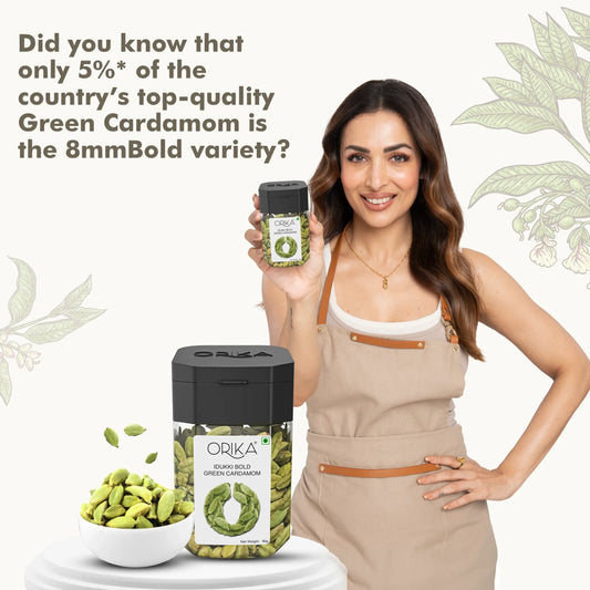 Orika's Idukki Bold Green Cardamom, 60g - Orika Spices India