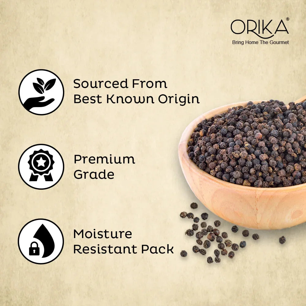 Orika's Malabar Bold Black Pepper, 100g - Orika Spices India