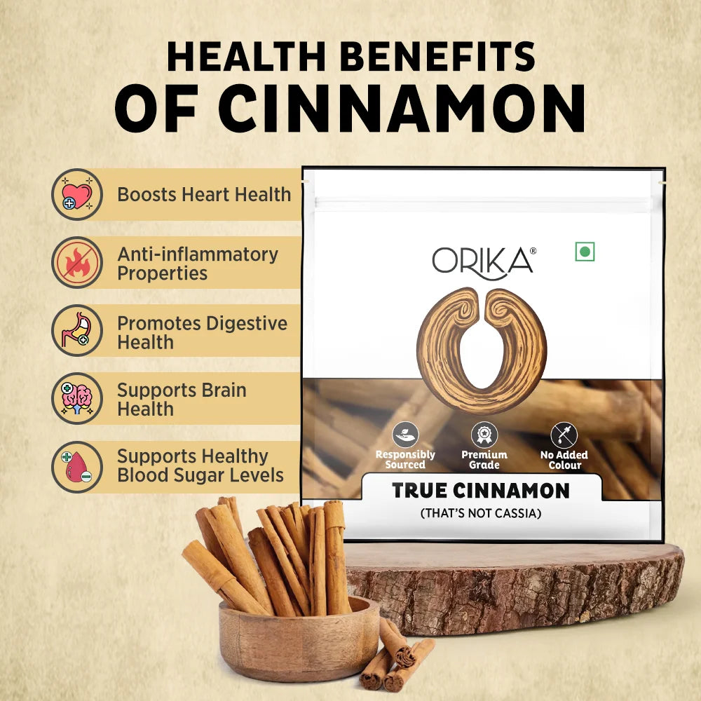 Orika's True Cinnamon (That's Not Cassia) 40 Gm - Orika Spices India