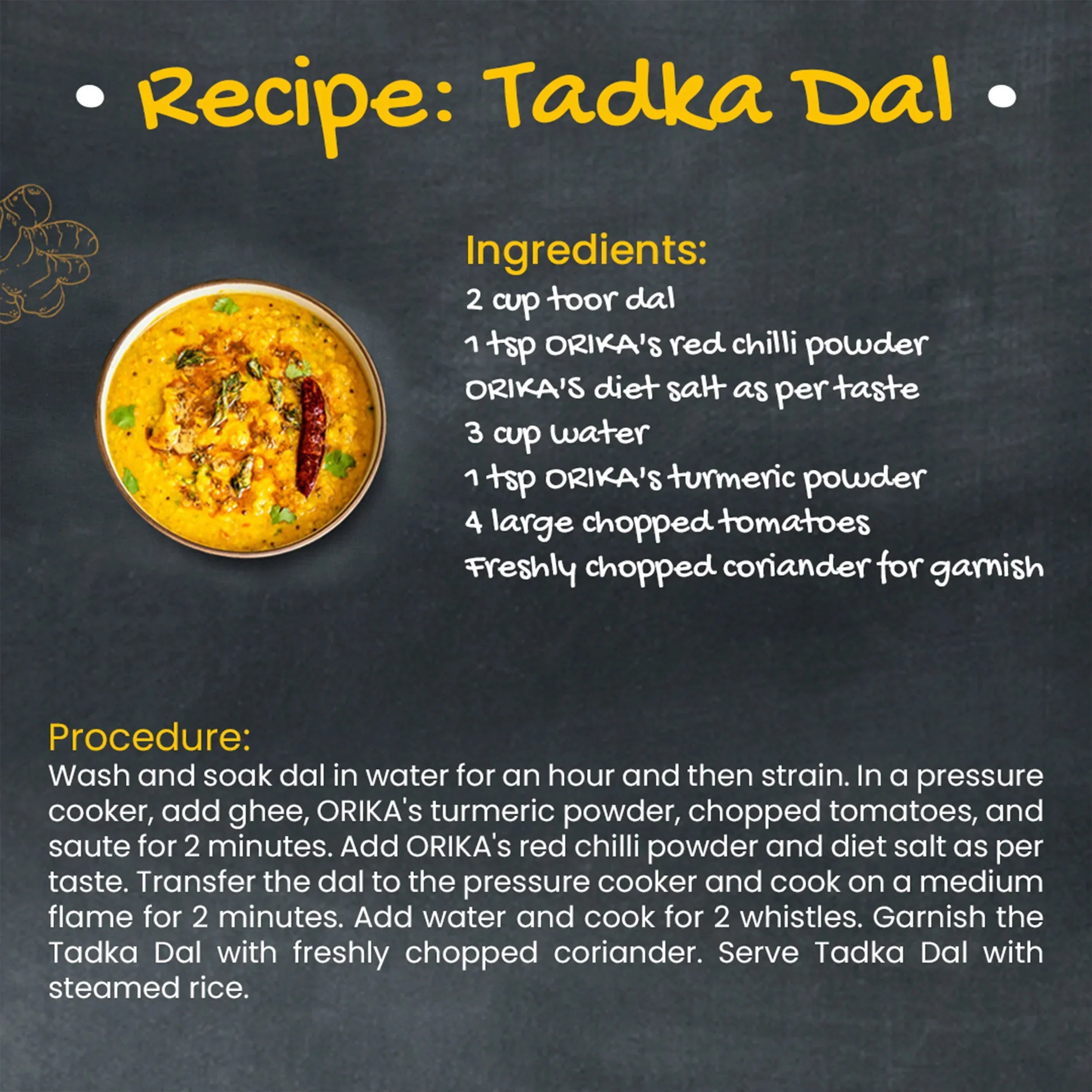 Orika Salem Turmeric, Hot Red Chilli Powder, Kashmiri Red Chilli Powder, Coriander Powder 100 Gm Each - Orika Spices India