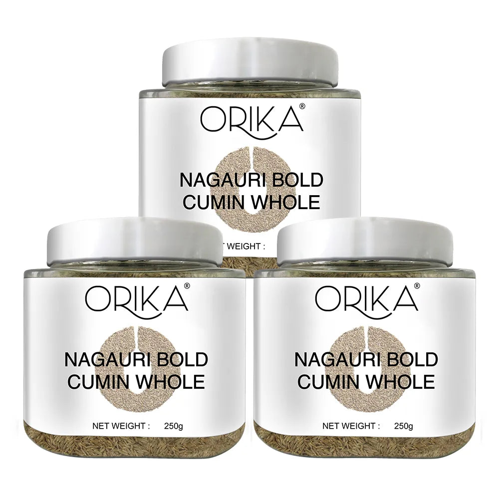 Orika Nagauri Bold Cumin (Jeera / Zeera) Whole Jar, 250gm
