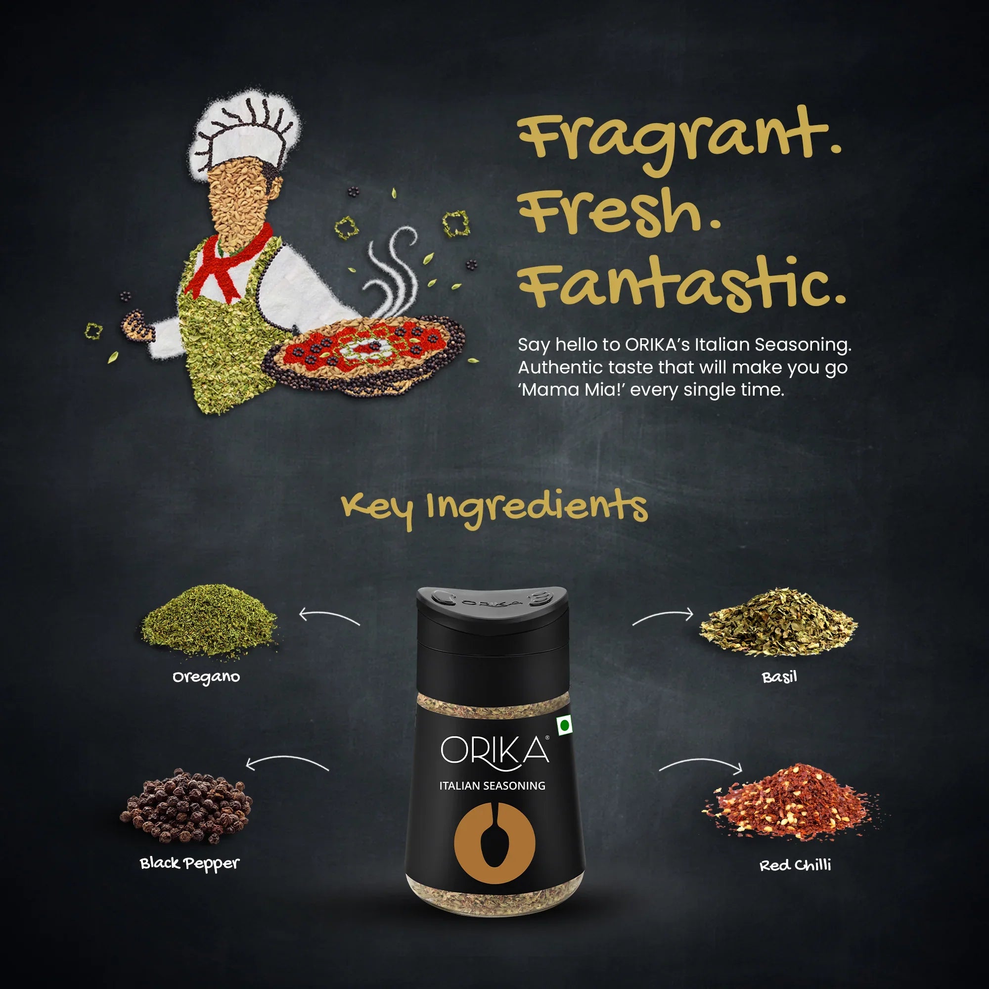 Table Sprinkler Combo 2 (Italian Seasoning + Red Chilli Flakes + Turkish Oregano) (Pack of 3) - Orika Spices India