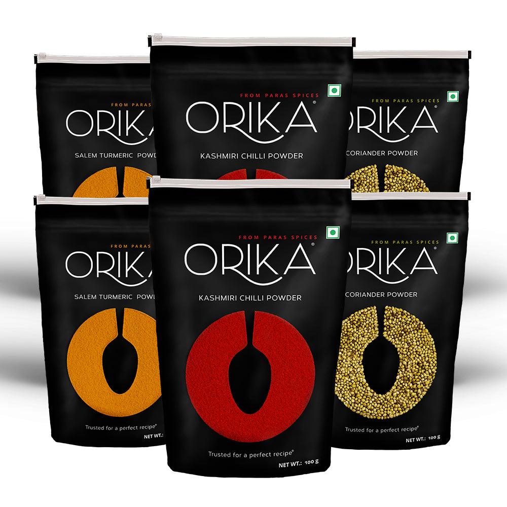 3-in-1 Kitchen Essential Combo (Pack of 6, 100gms each) - Orika Spices India