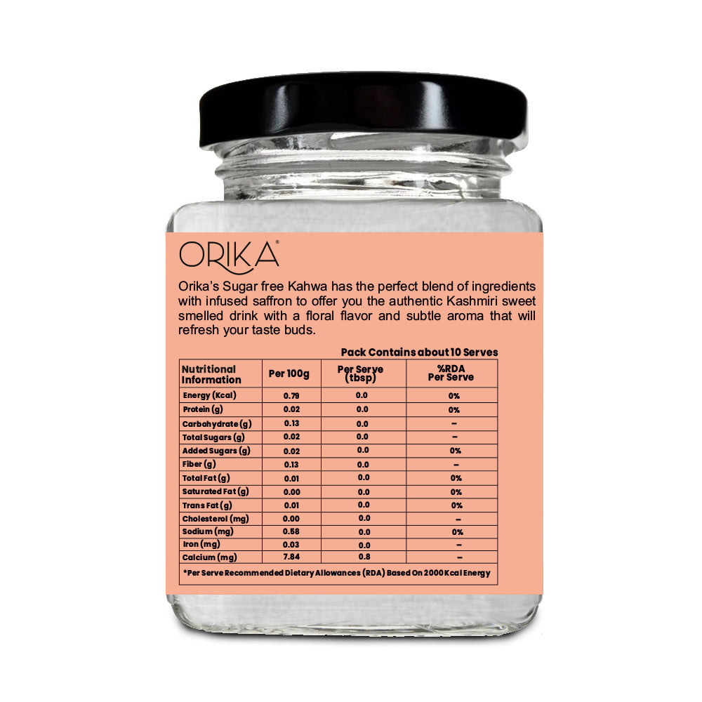 Premium Sugar Free Kahwa, 100gm - Orika Spices India