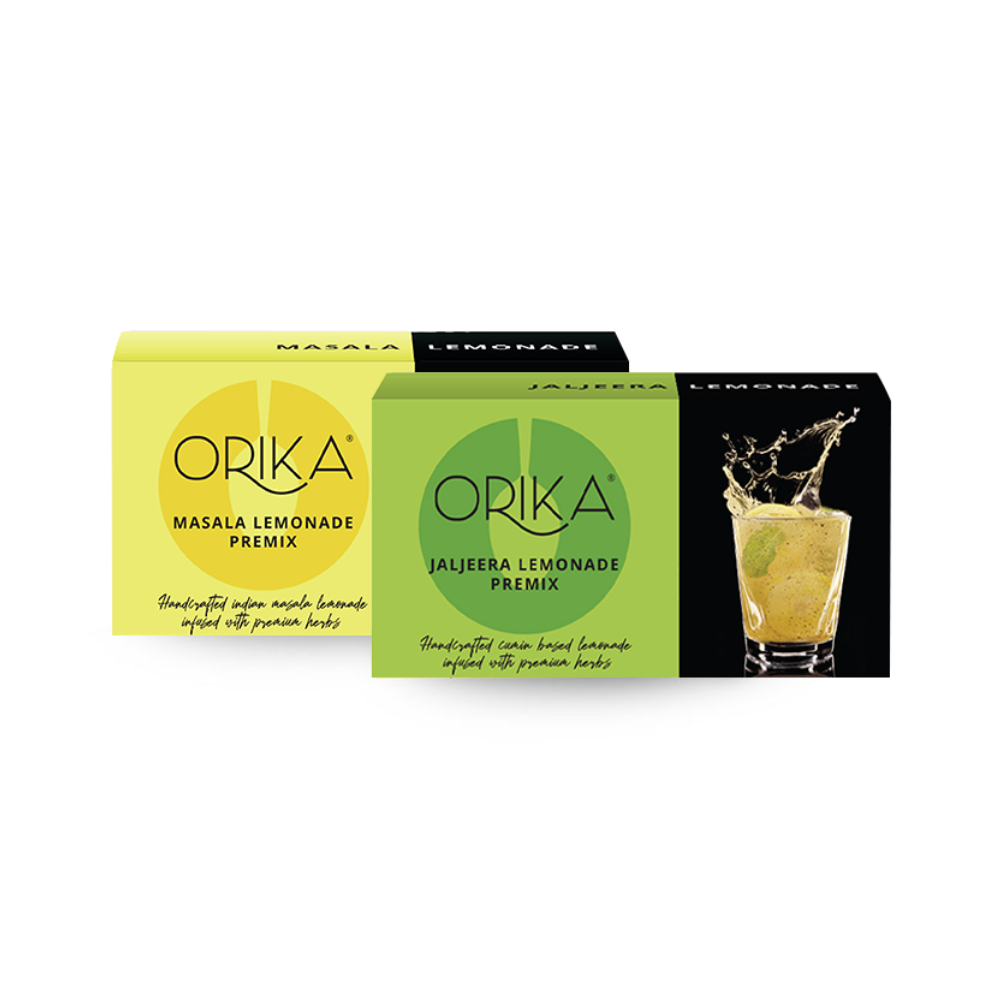 Herbilicious Lemonade Combo 1 (Jaljeera Lemonade, 10 sachets + Masala Lemonade, 10 sachets ) Pack of 2 - Orika Spices India