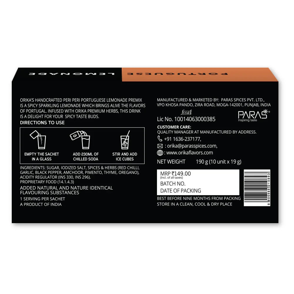 Orika Herbilicious Lemonade Combo (Portuguese & Masala), Pack of 2 - Orika Spices India